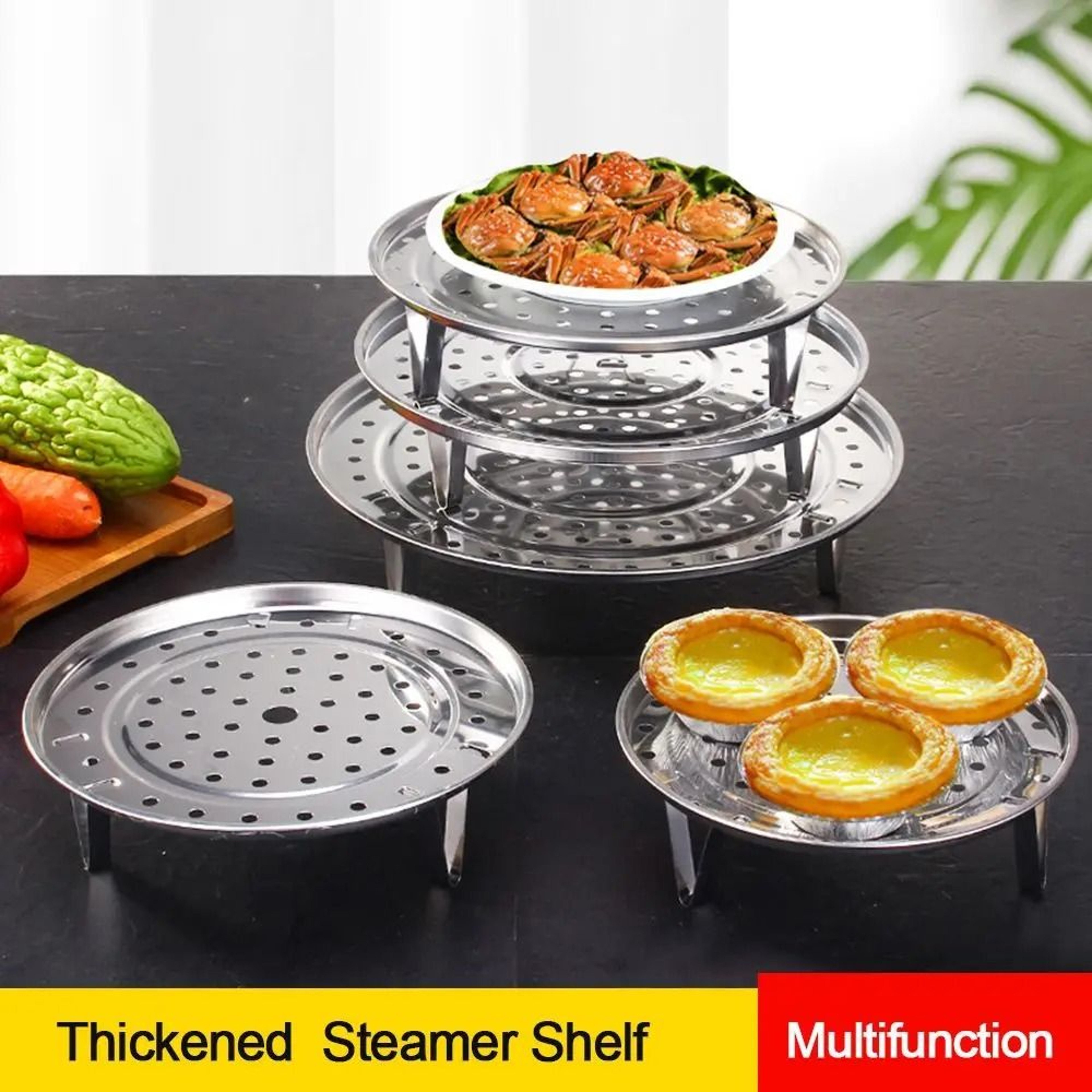 Stainless Steel Steamer Basket And Egg Rack Set For Instant Pot Cooking 2
