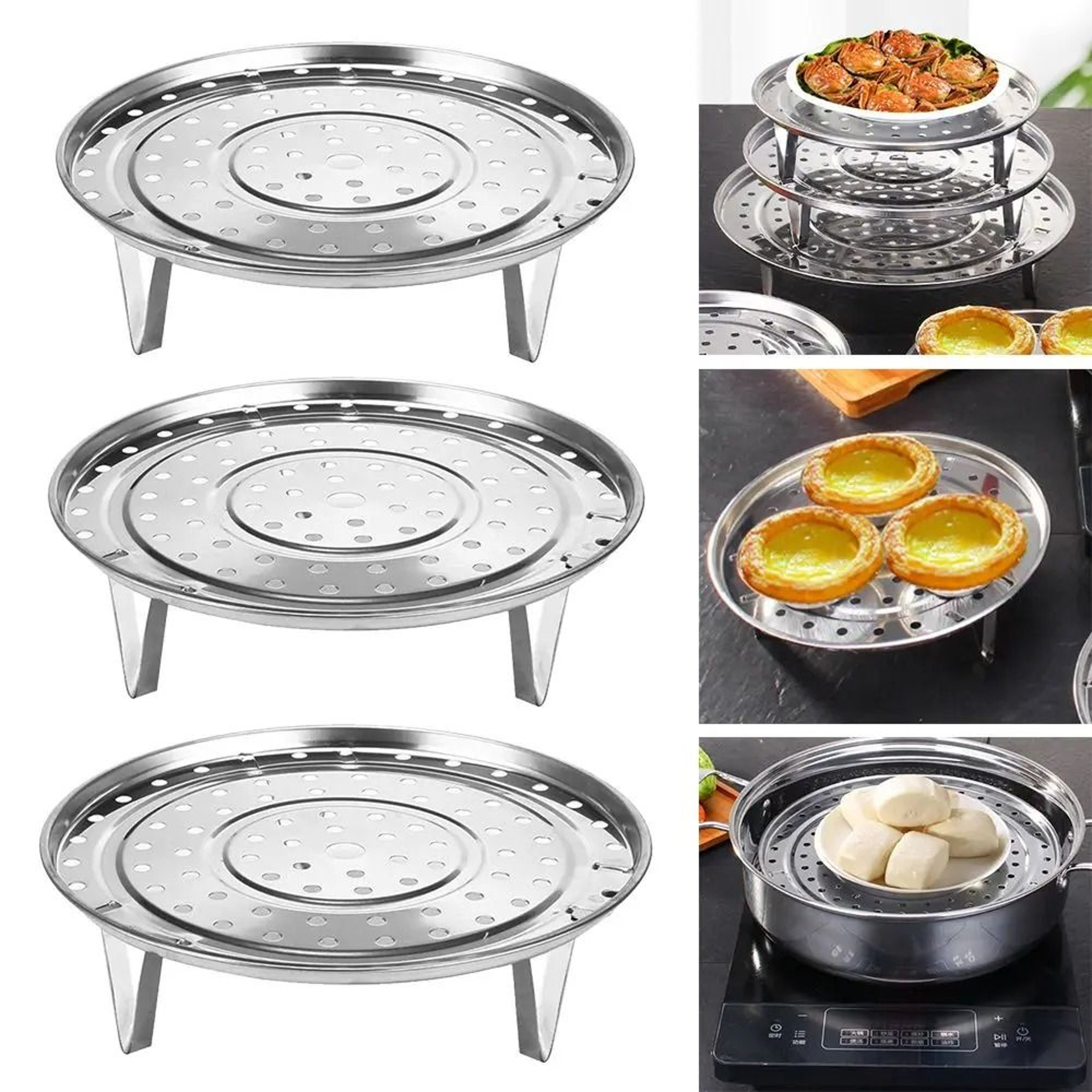 Stainless Steel Steamer Basket And Egg Rack Set For Instant Pot Cooking 3
