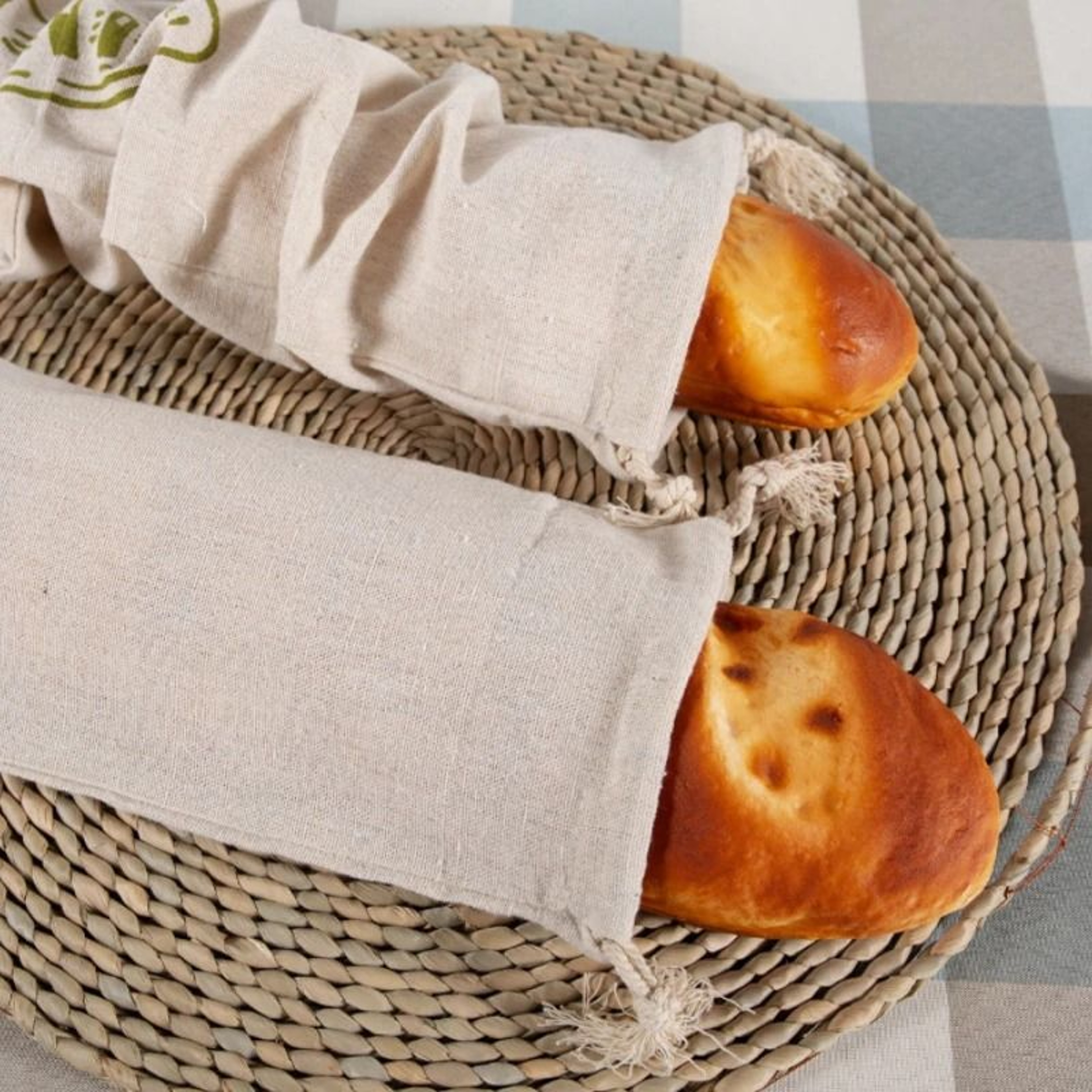Reusable Linen Bread Storage Bag With Drawstring For Homemade Artisan Loaves 2