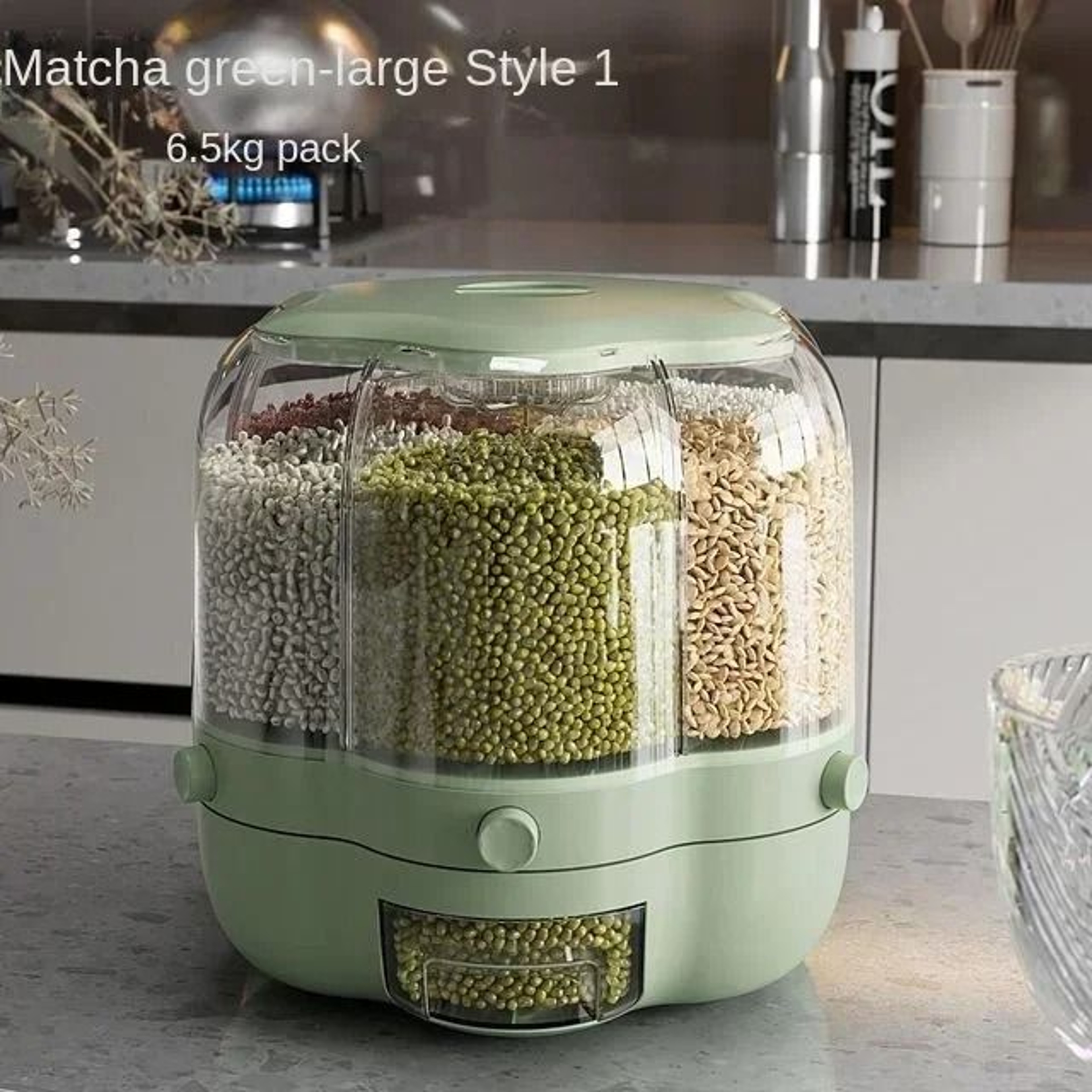 Large Rotating Food Storage Container With 360 Degree Dispenser For Rice And Grains 6