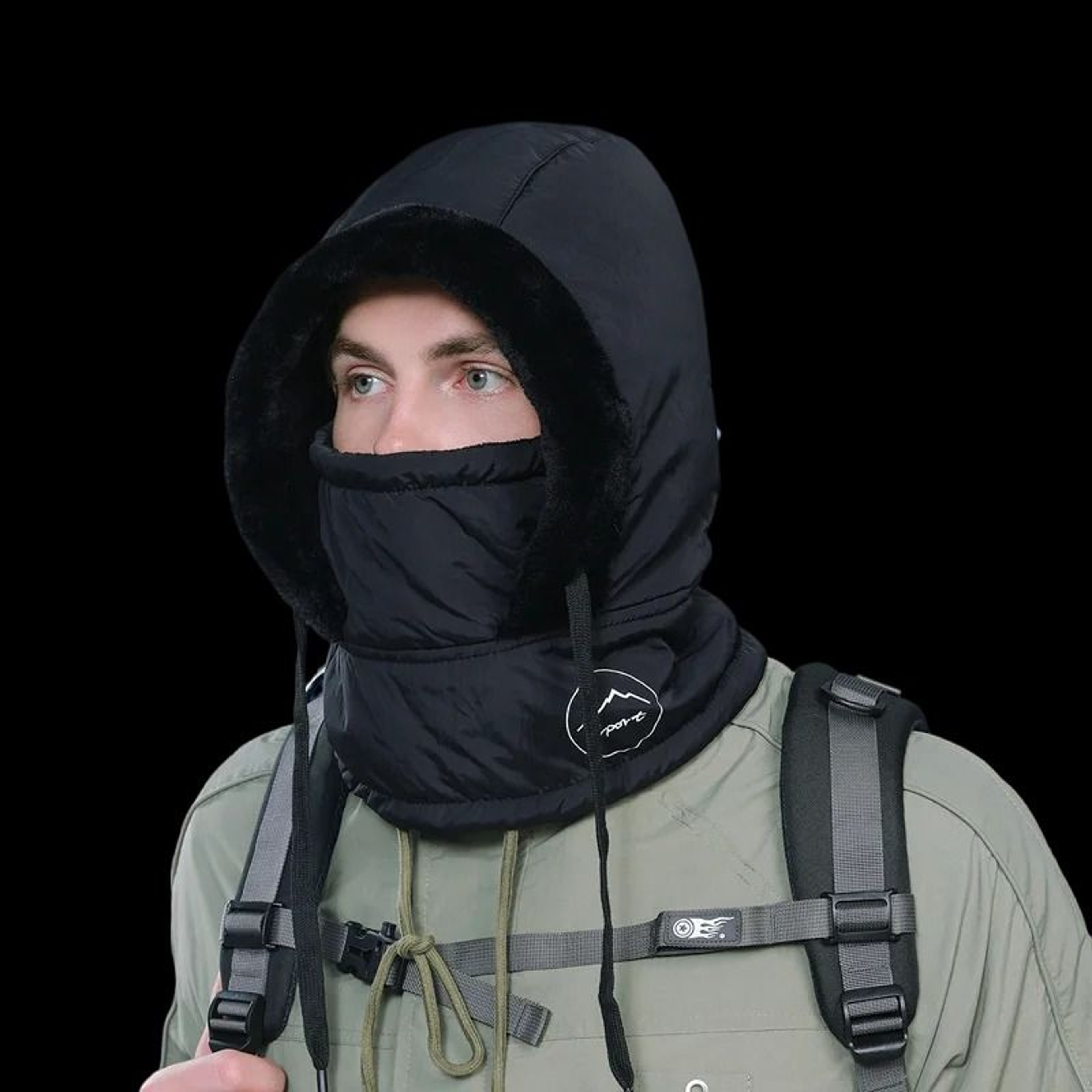 Unisex Plush Balaclava Hat Winter Warm Neck Scarf With Face Mask For Outdoor Sports 7