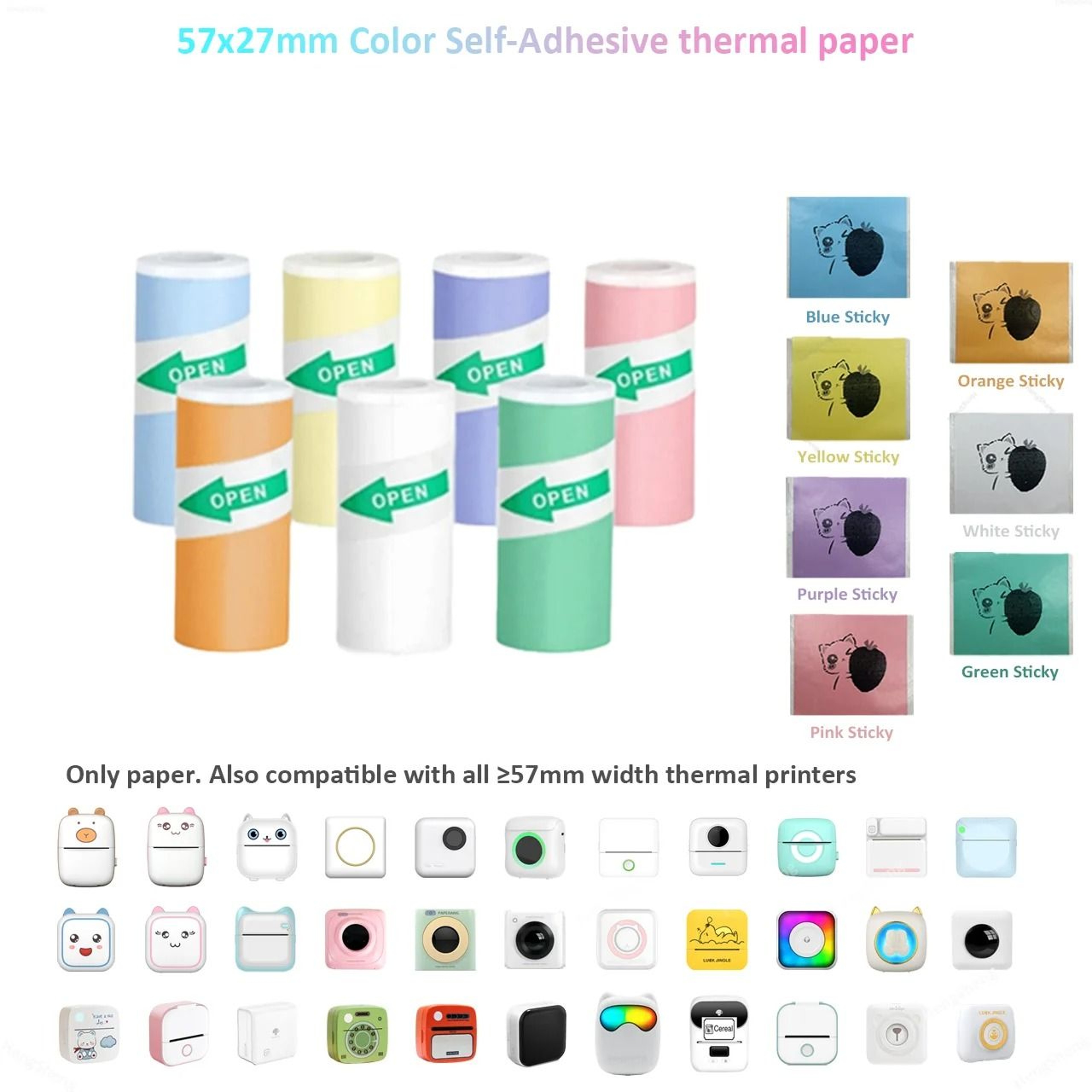 Mini Sticker Printer Inkless Thermal Pocket Bluetooth Printer For Photos And Memos 18