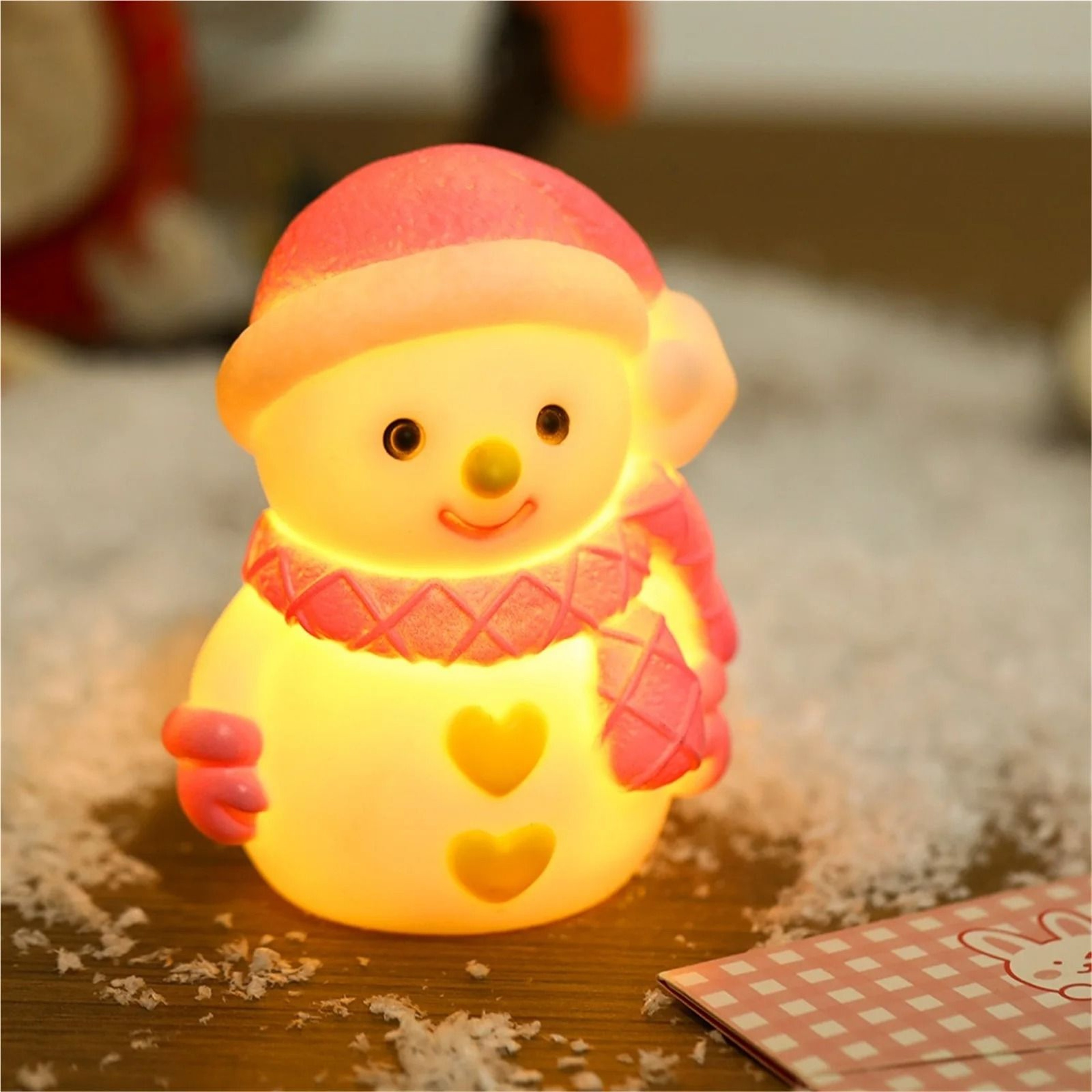 Cute Snowman Silicone Light Soft Night Light LED Bedside Lamp Ambient Light For Bedroom Christmas G 6