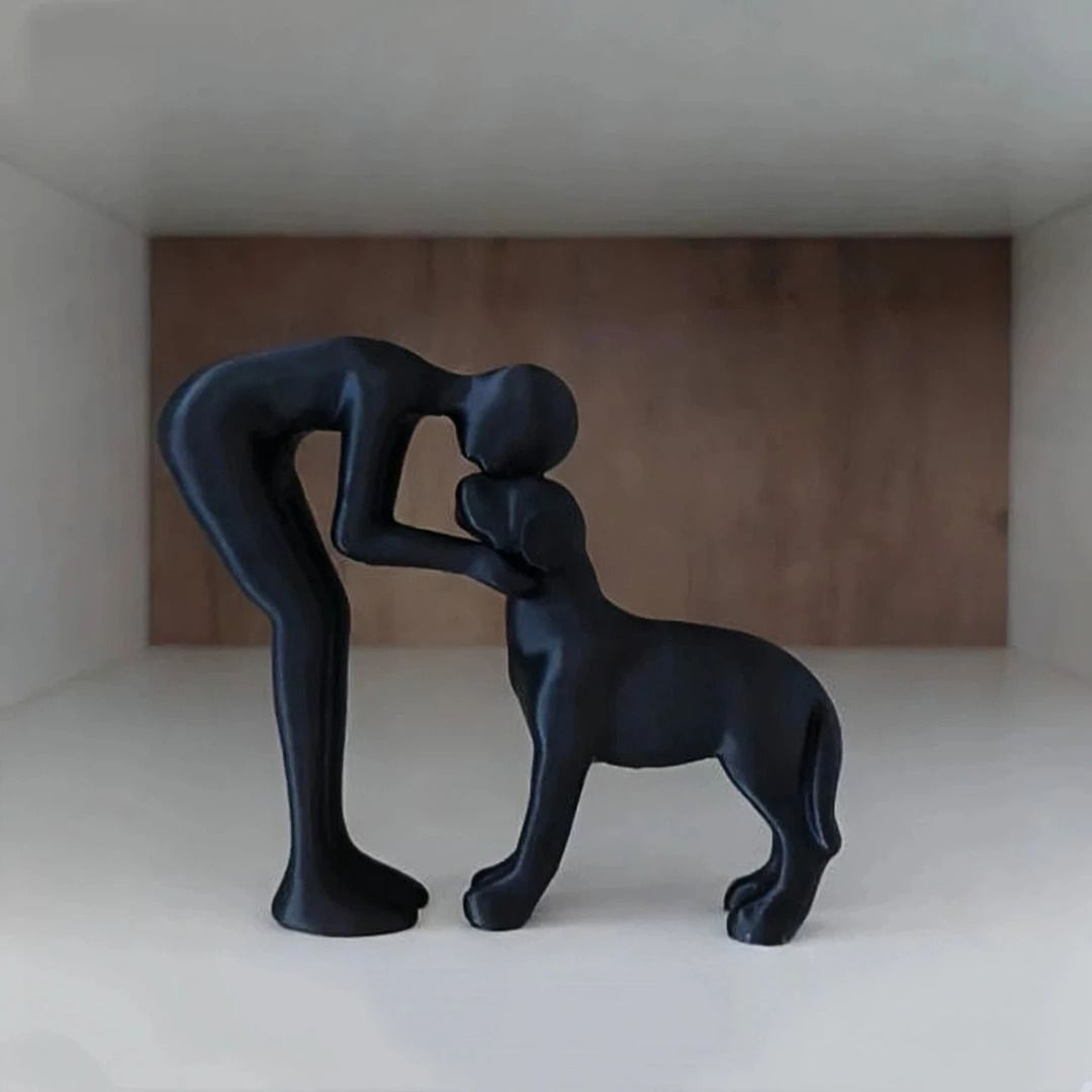 Interactive Human And Pet Figurines Abstract Art Companionship Home And Office Decor 7