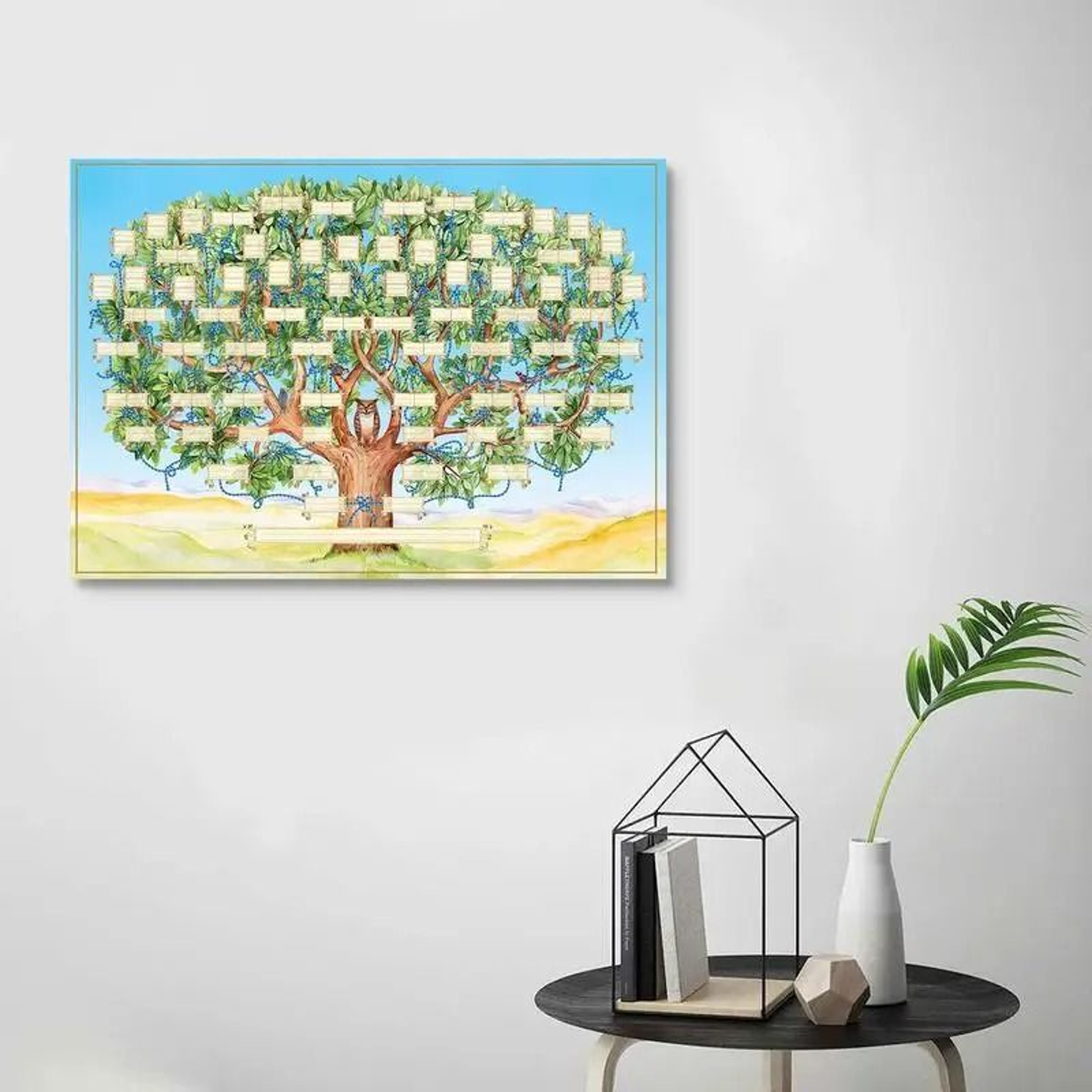 Fillable Family Tree Chart Canvas Wall Art Six Generation Hanging Decor 2
