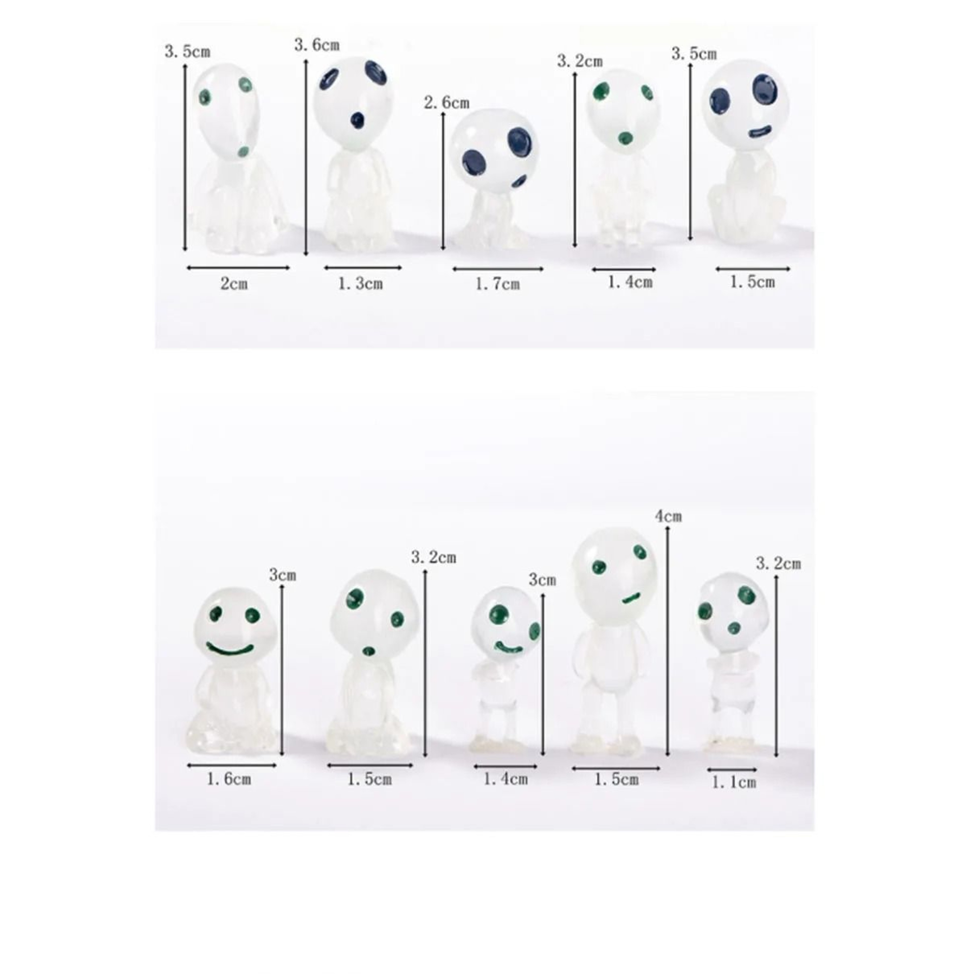 Glow In The Dark Mini Figure Set For Home And Garden Decoration 10pcs 5
