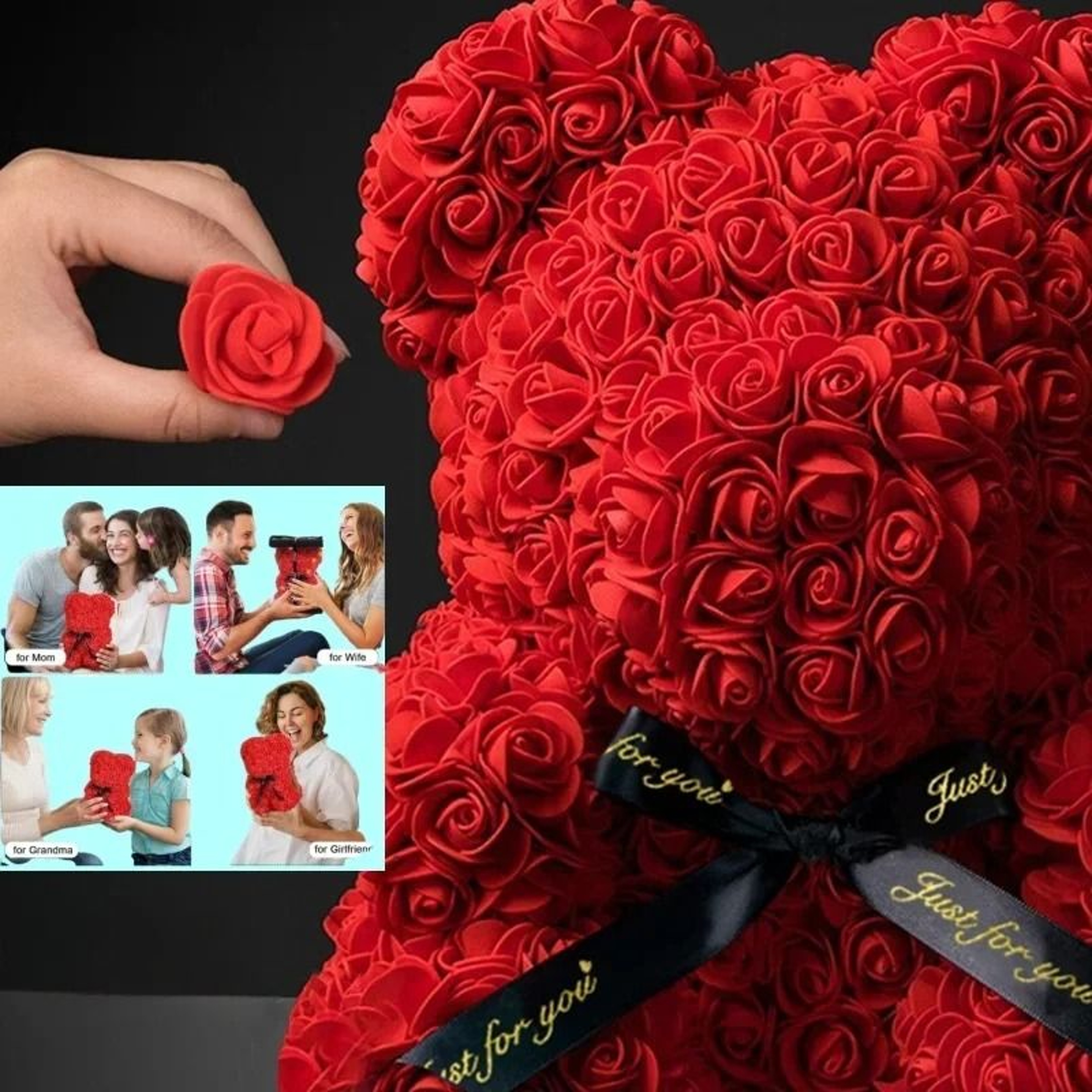 Artificial Rose Teddy Bear Gift For Mom And Special Occasions 3