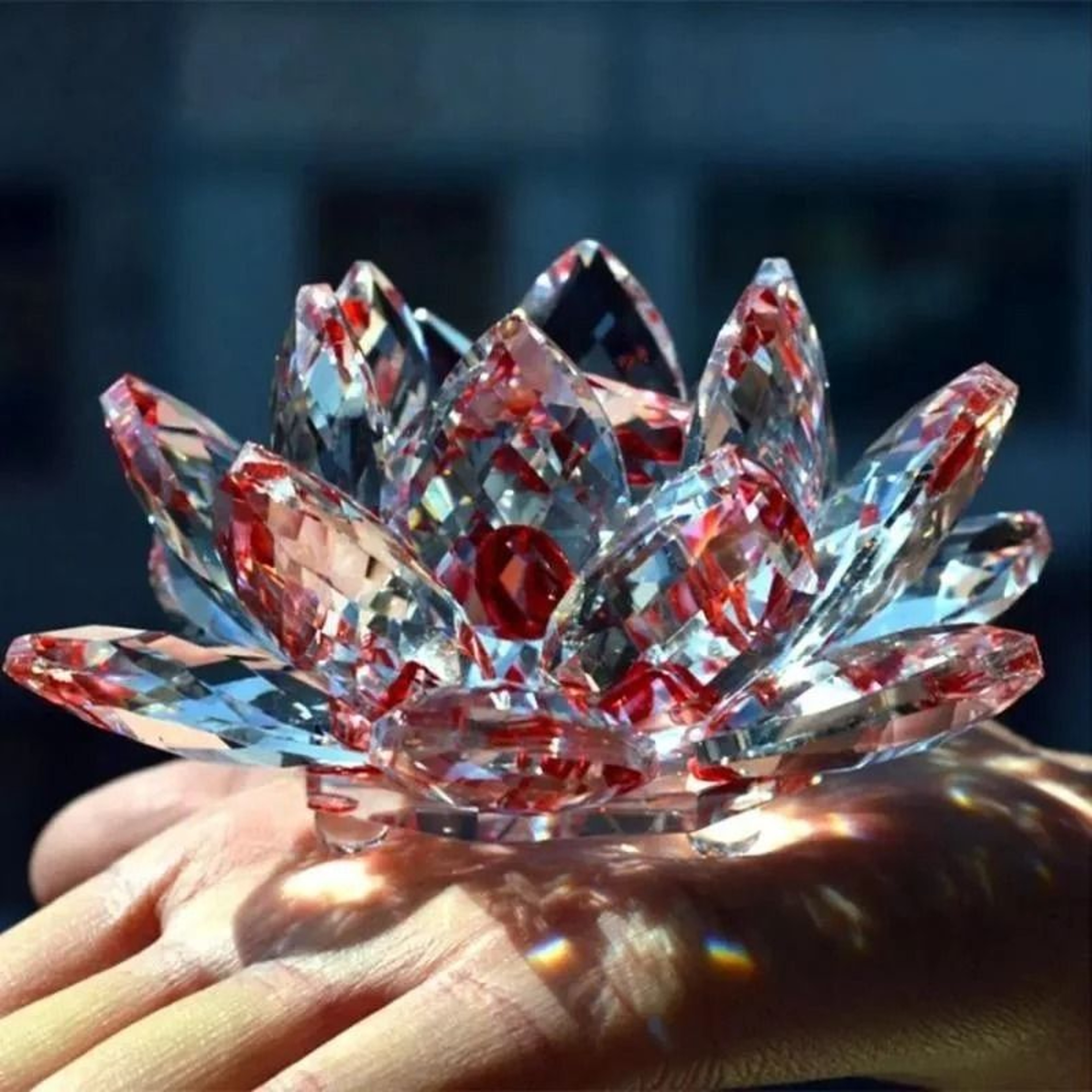 Crystal Lotus Flower Figurine Glass Decoration For Home And Wedding 2