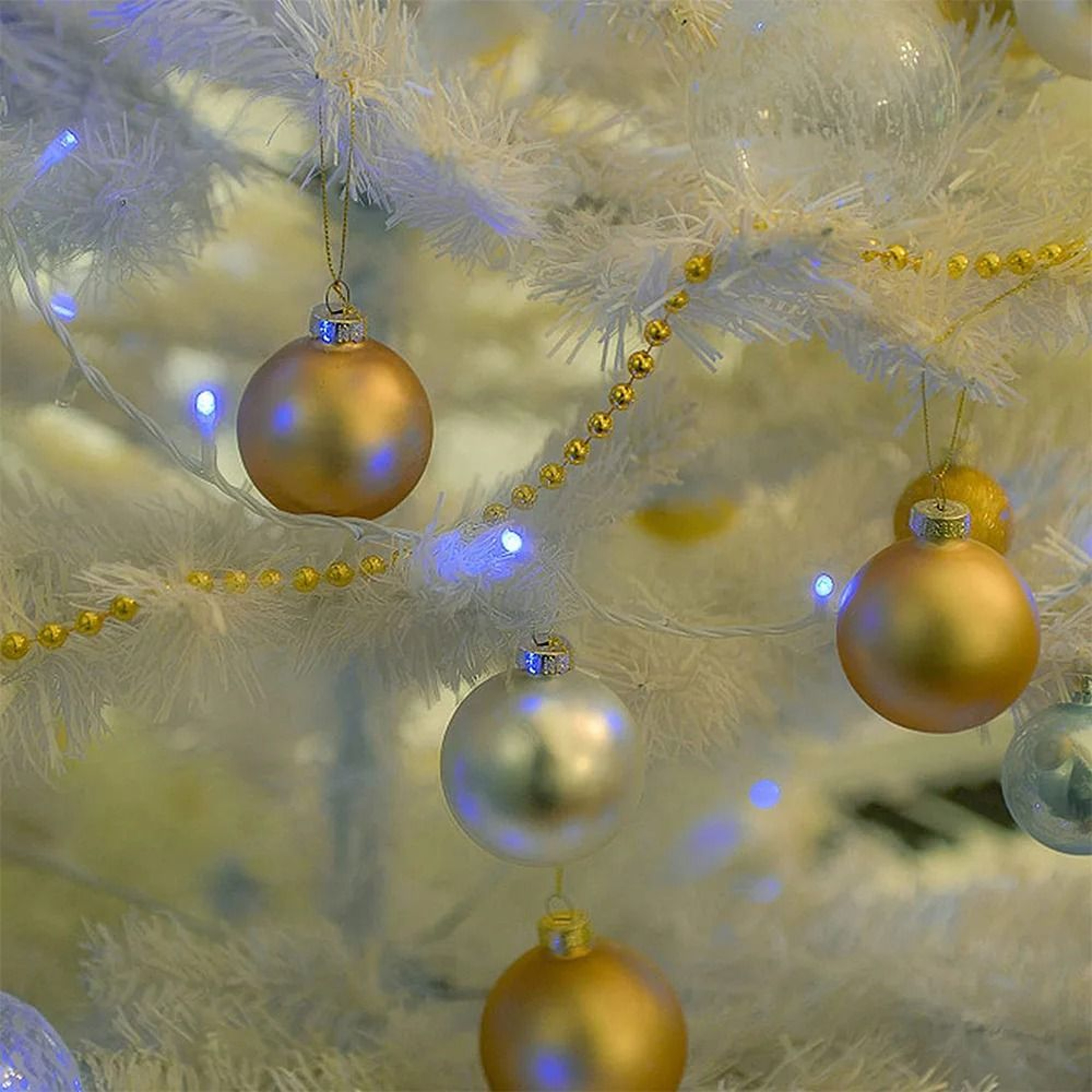 Round Christmas Ball Ornament Caps Set 50 Pieces Metal DIY Home Decoration 4