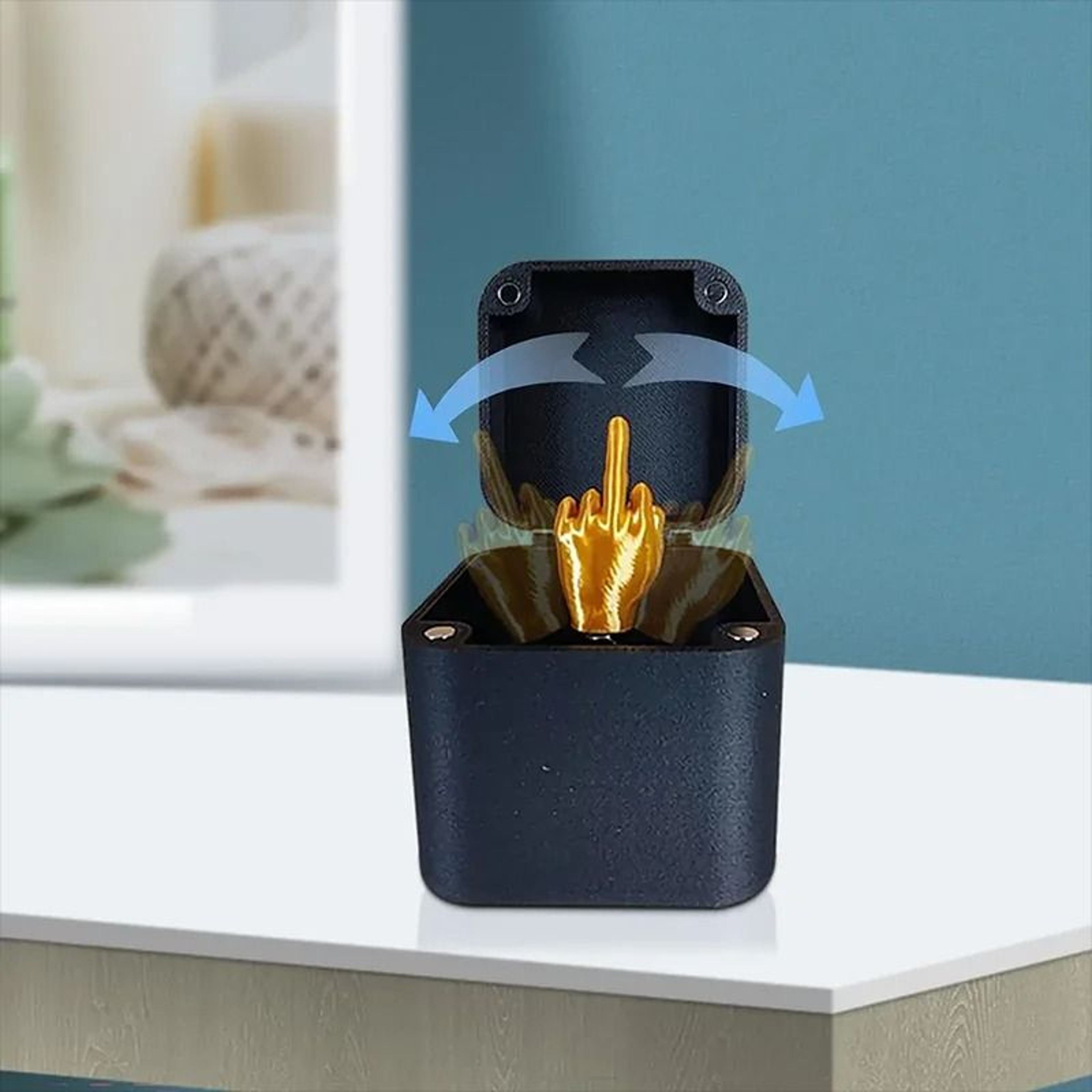 Middle Finger Prank Box Funny Desk Decoration Gift For Home Or Office 1