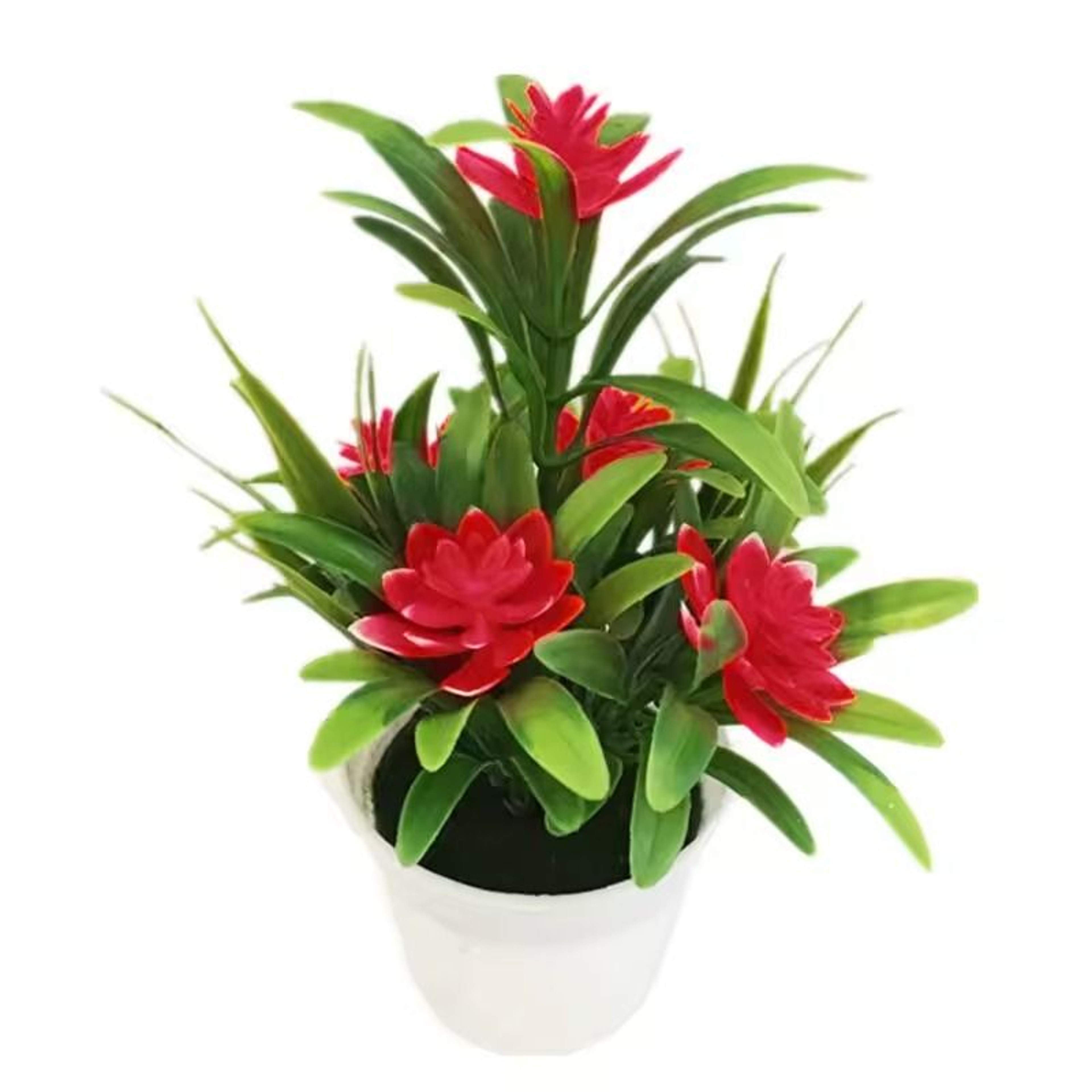 Artificial Flowers Plant Pot Fake Plastic Flowers Home Office Decoration 9