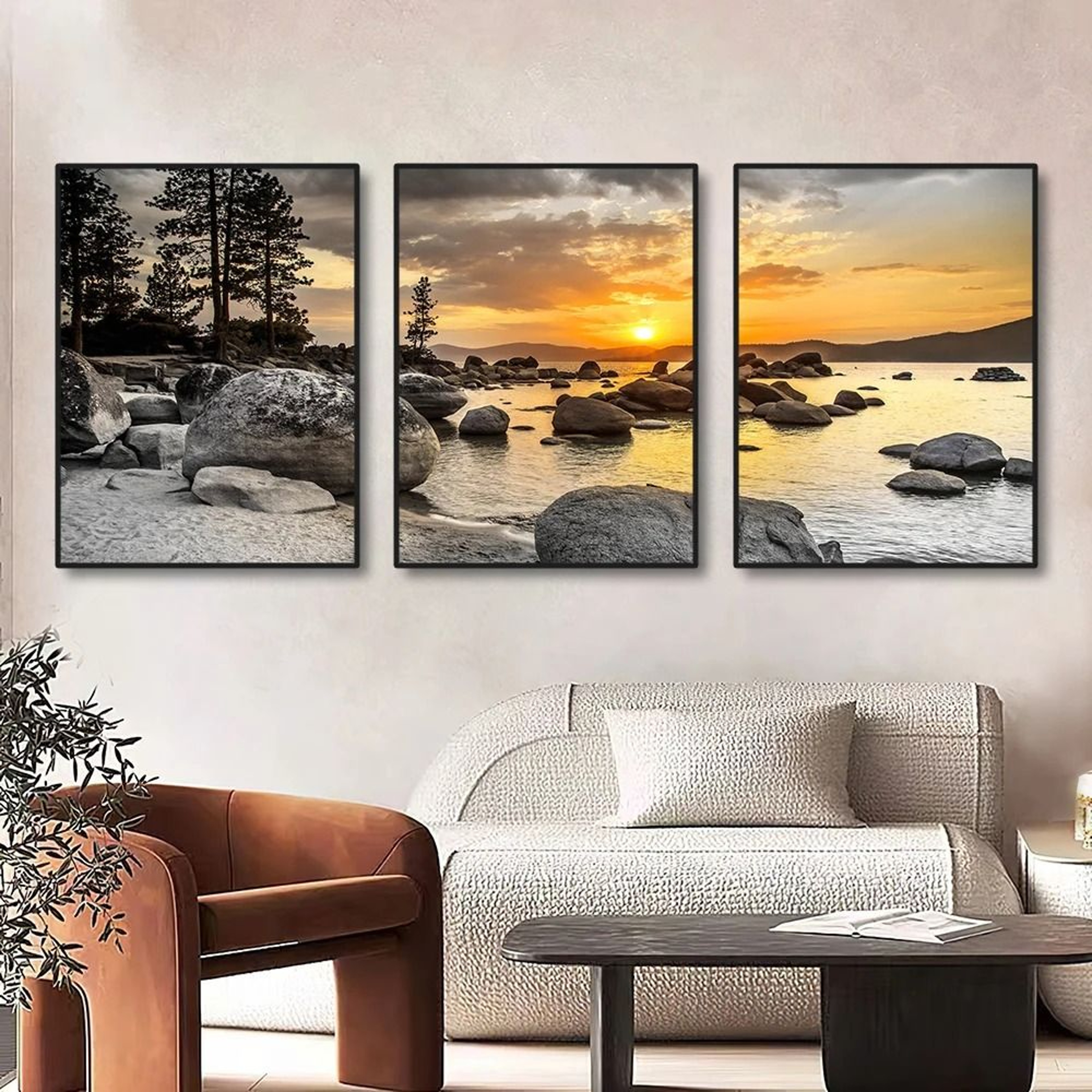 Sunset Sea Beach Natural Landscape Canvas Wall Art Home Decoration 0