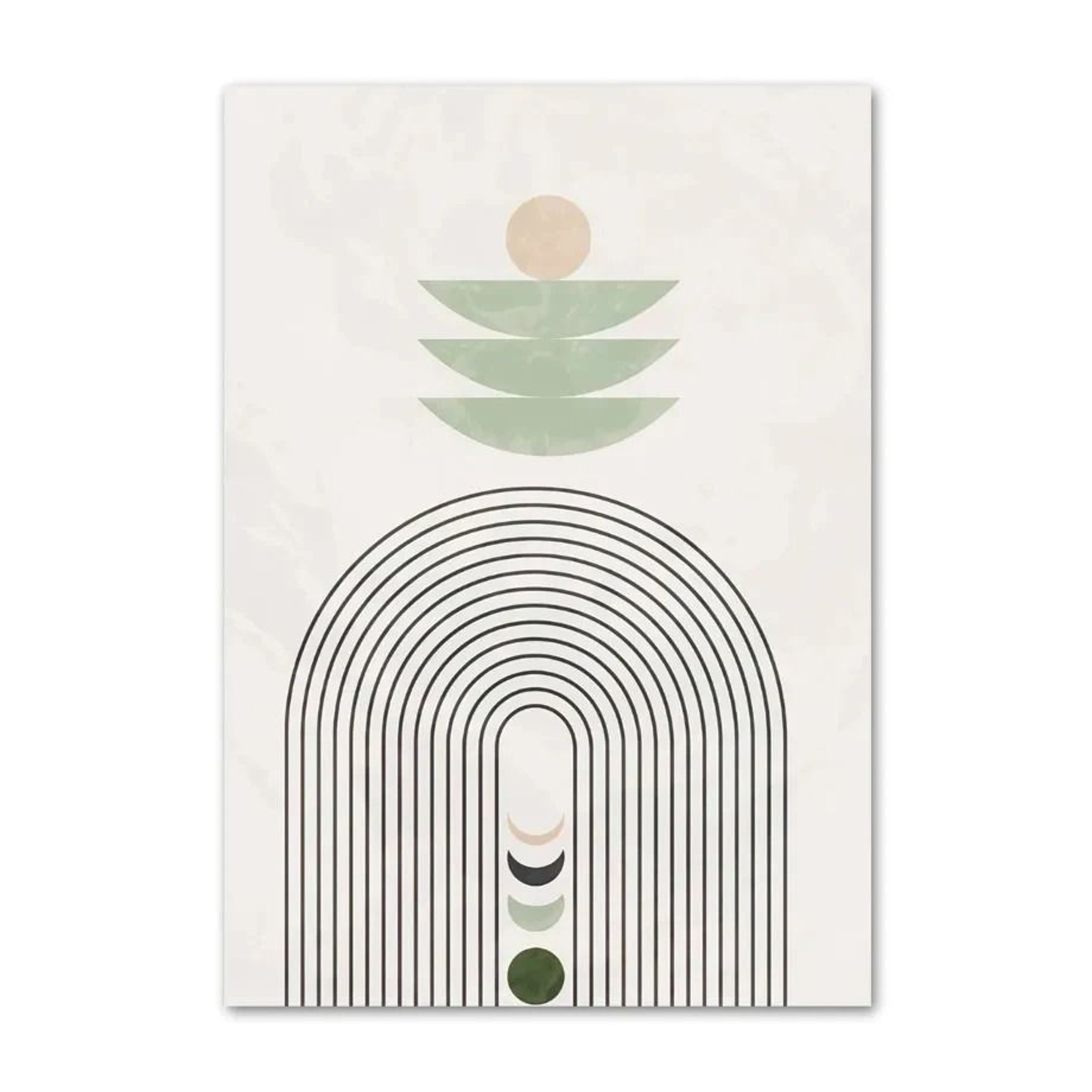 Boho Sage Green Plants Abstract Geometric Wall Art Canvas Decoration 13