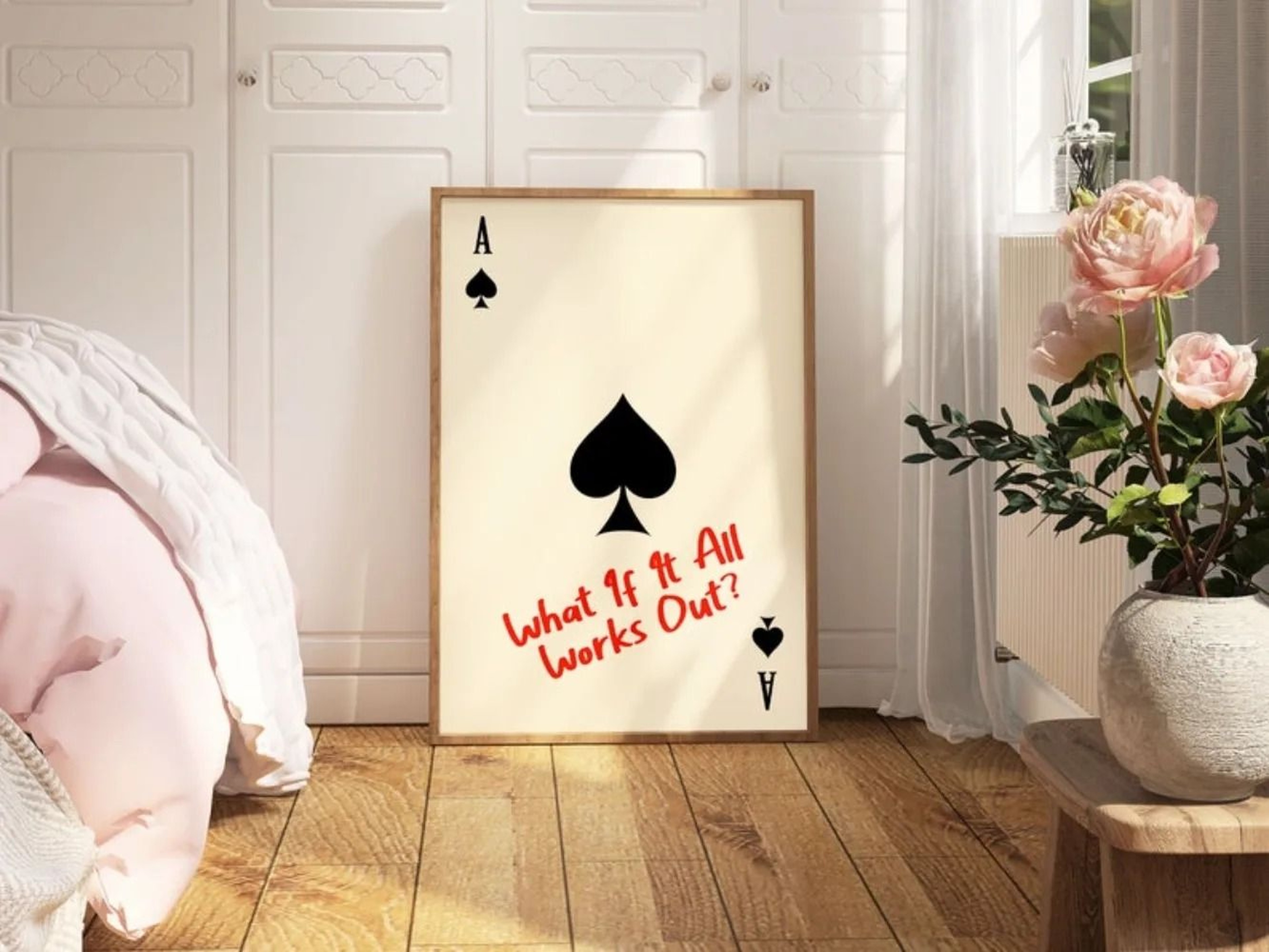 Spades Printed Playing Card Retro Art Canvas Wall Decoration 3