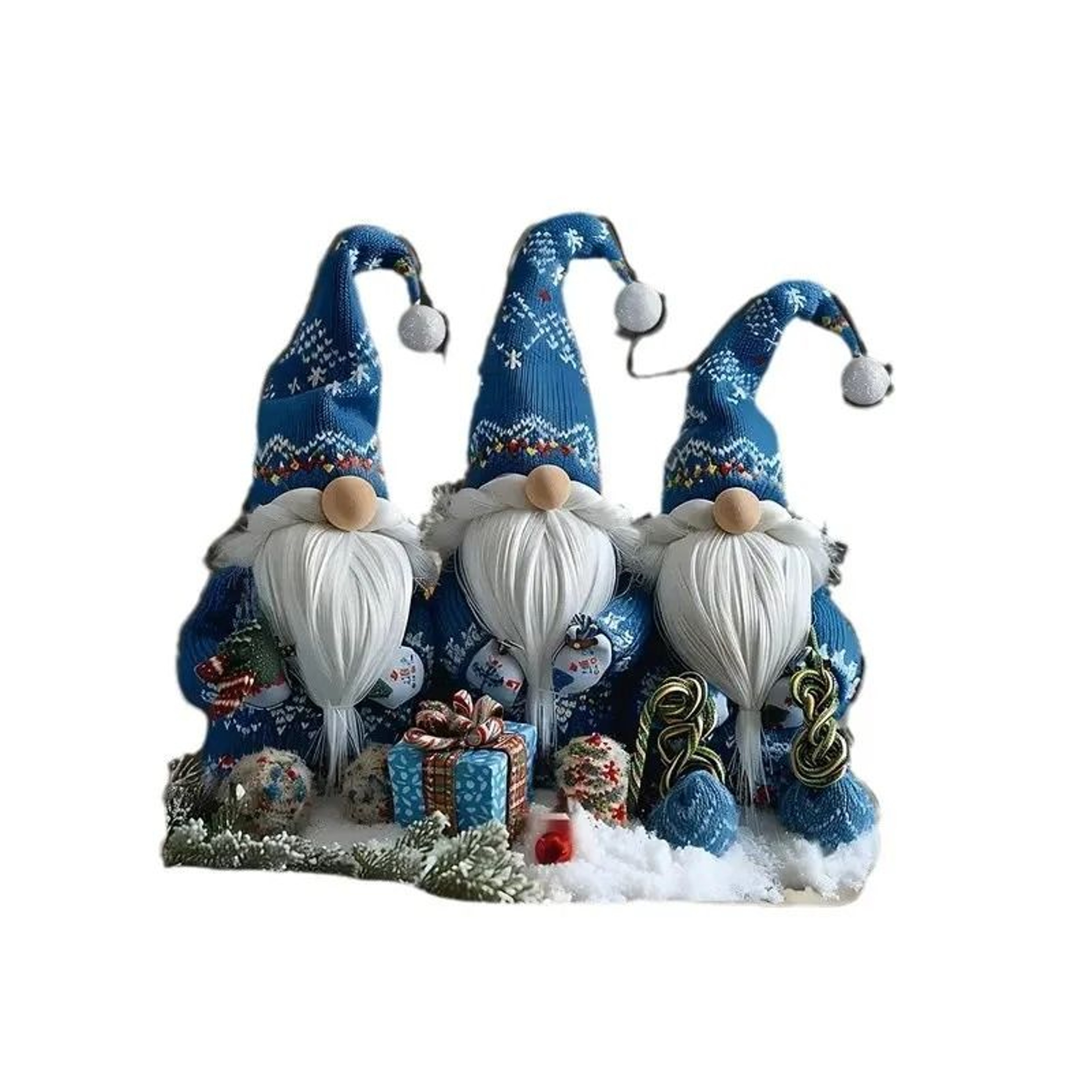 Festive Acrylic Christmas Gnomes Tabletop Decor Set 3 Pcs 5