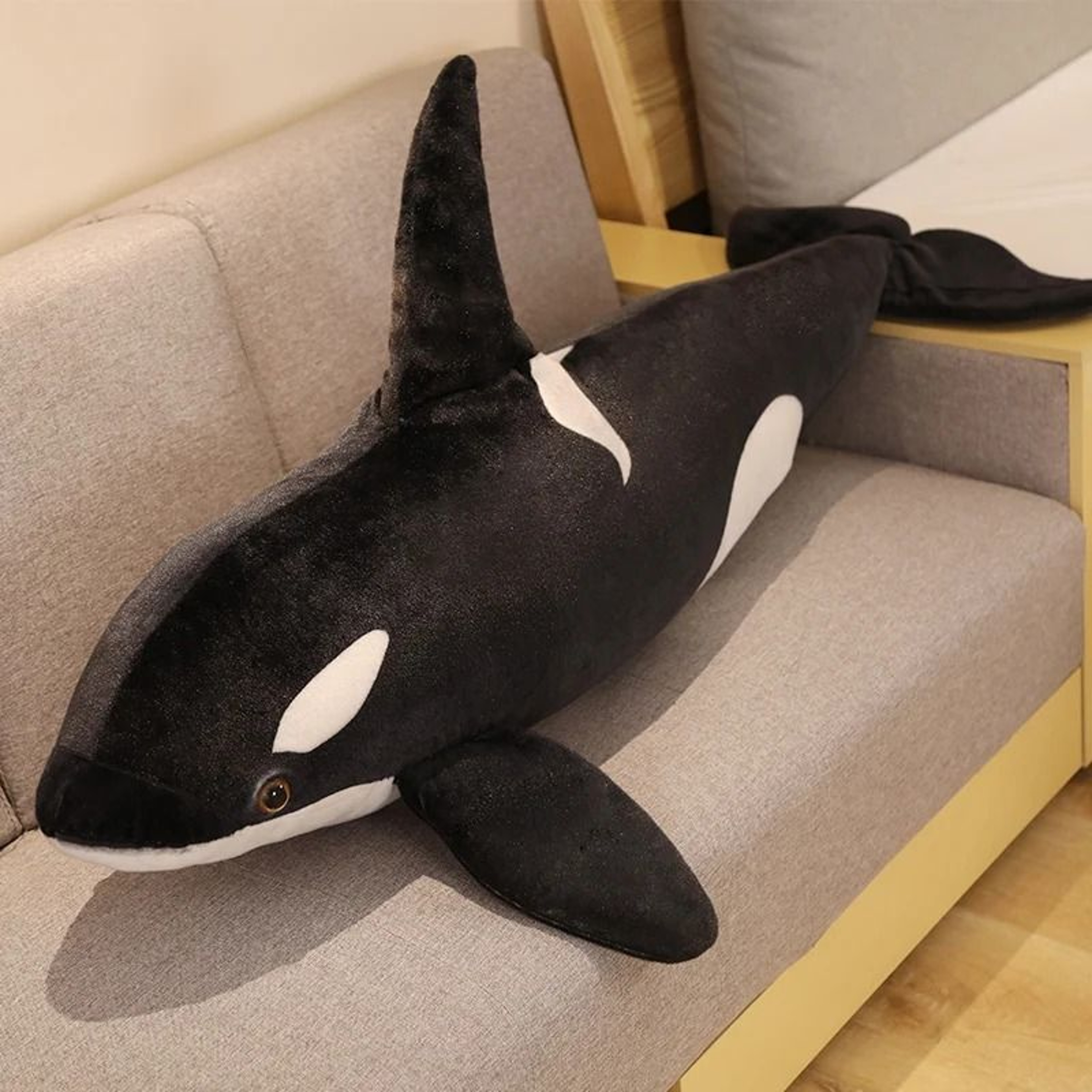 Lifelike Orca Whale Plush Toy Soft Stuffed Sea Animal 1
