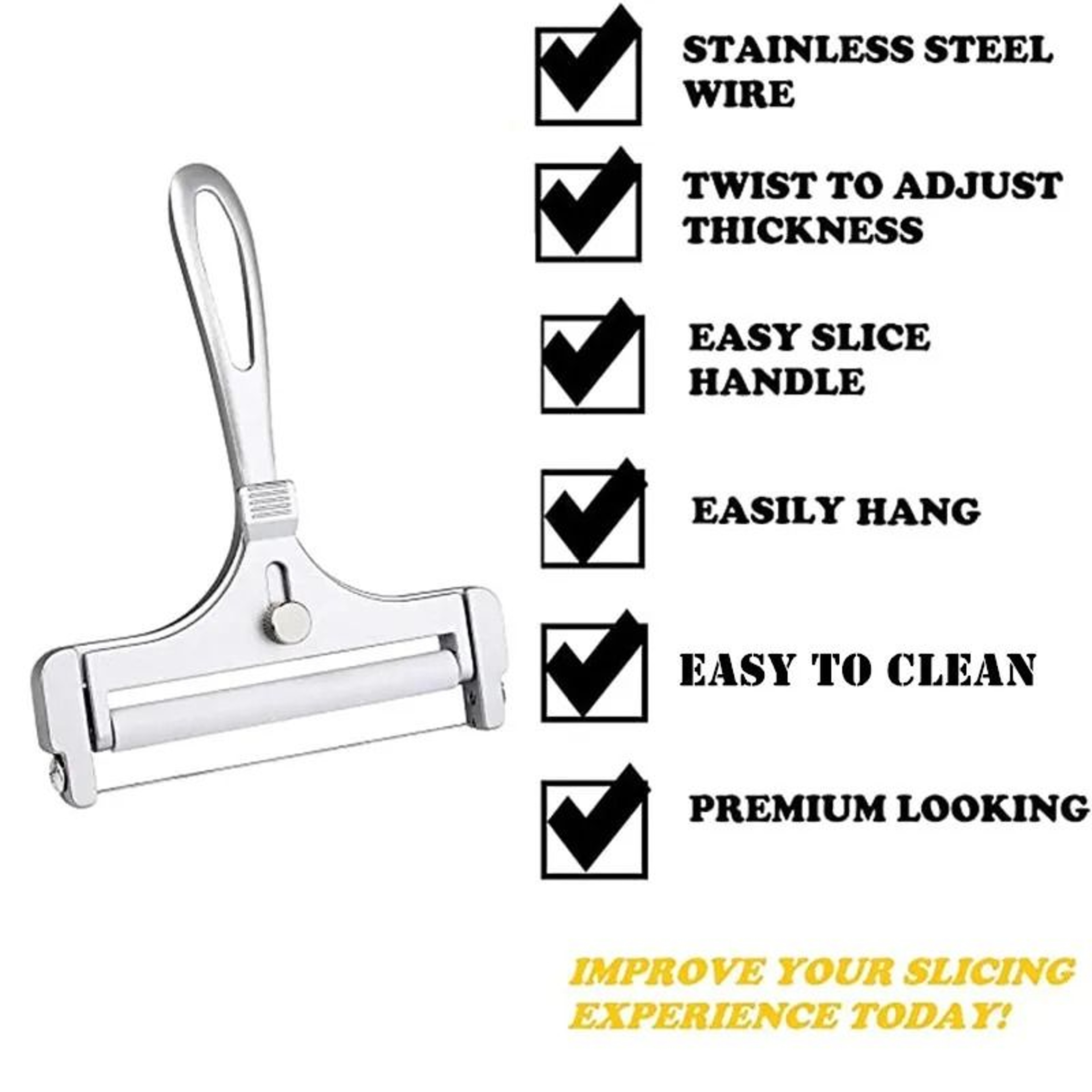 Adjustable Cheese Slicer With Wire For Cutting Soft And Semi Hard Cheeses 1