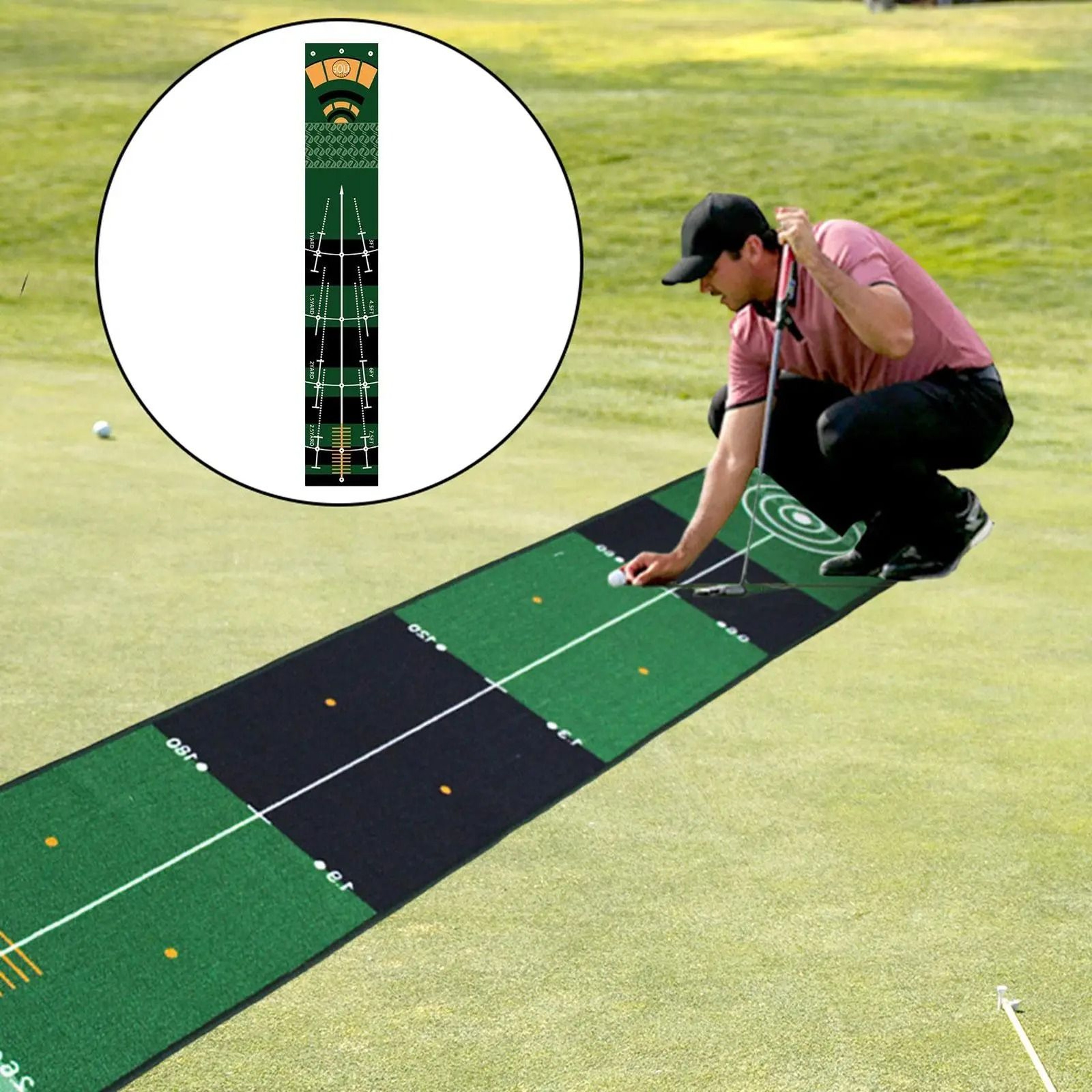 Golf Putting Mat Portable Training Aid For Home Park And Lawn 4