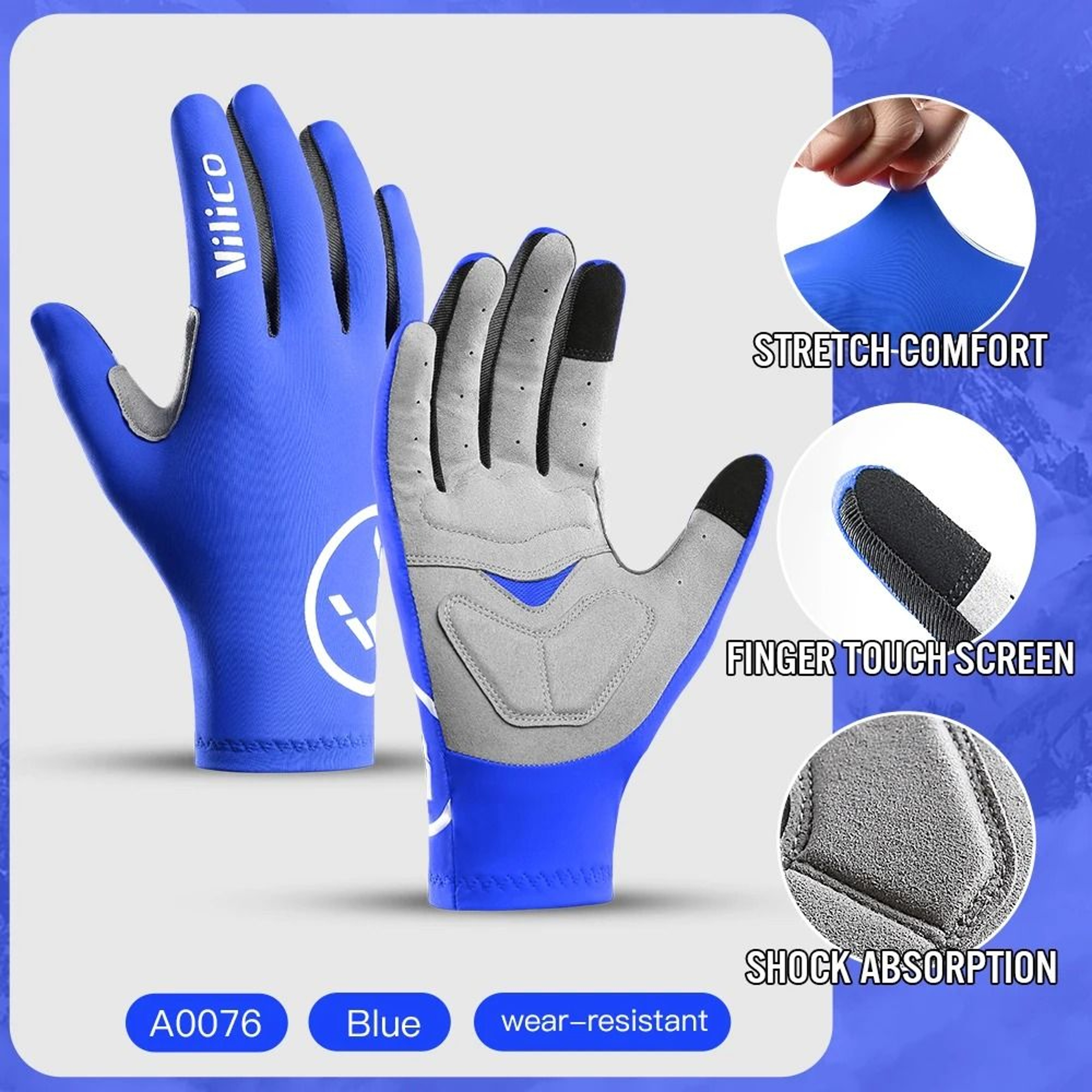 Vilico Professional Outdoor Cycling Gloves With Touch Screen And Shock Absorption 9