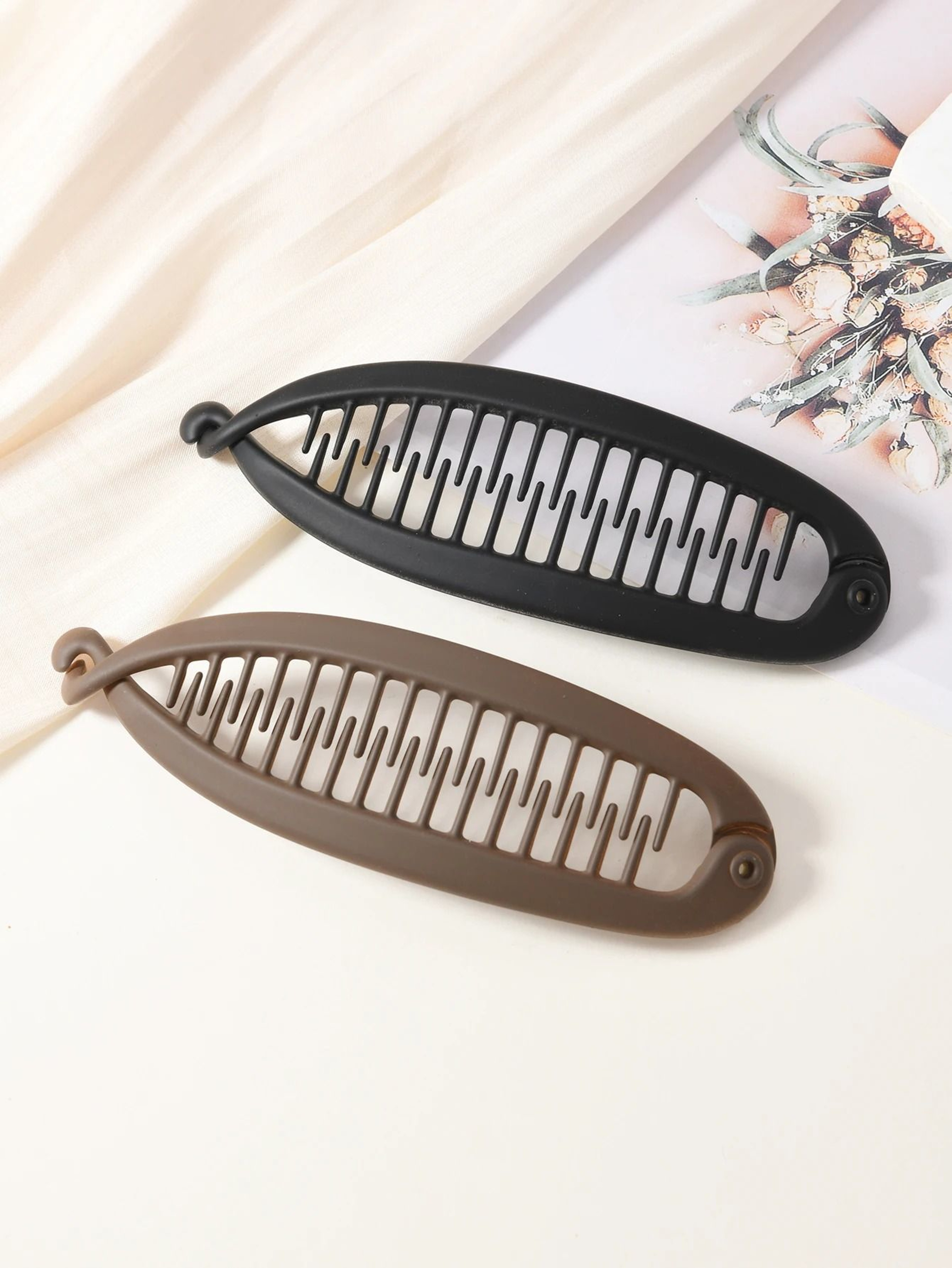 Large Hair Volume Amber Banana Clip Ponytail Clip French Elegant High Skull Top Hair Clip 1
