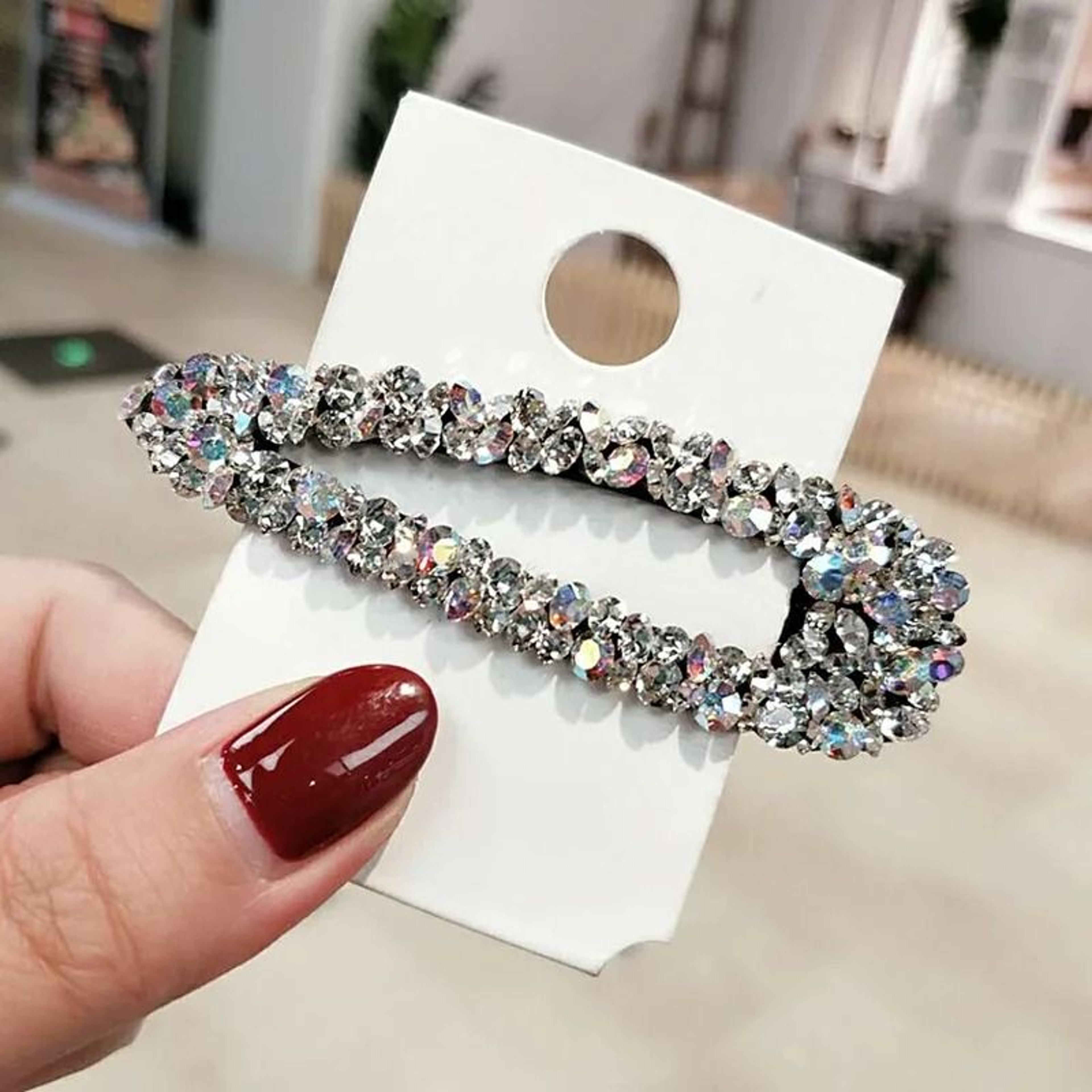 Colored Diamond Luxurious Hollow Hair Clip 10