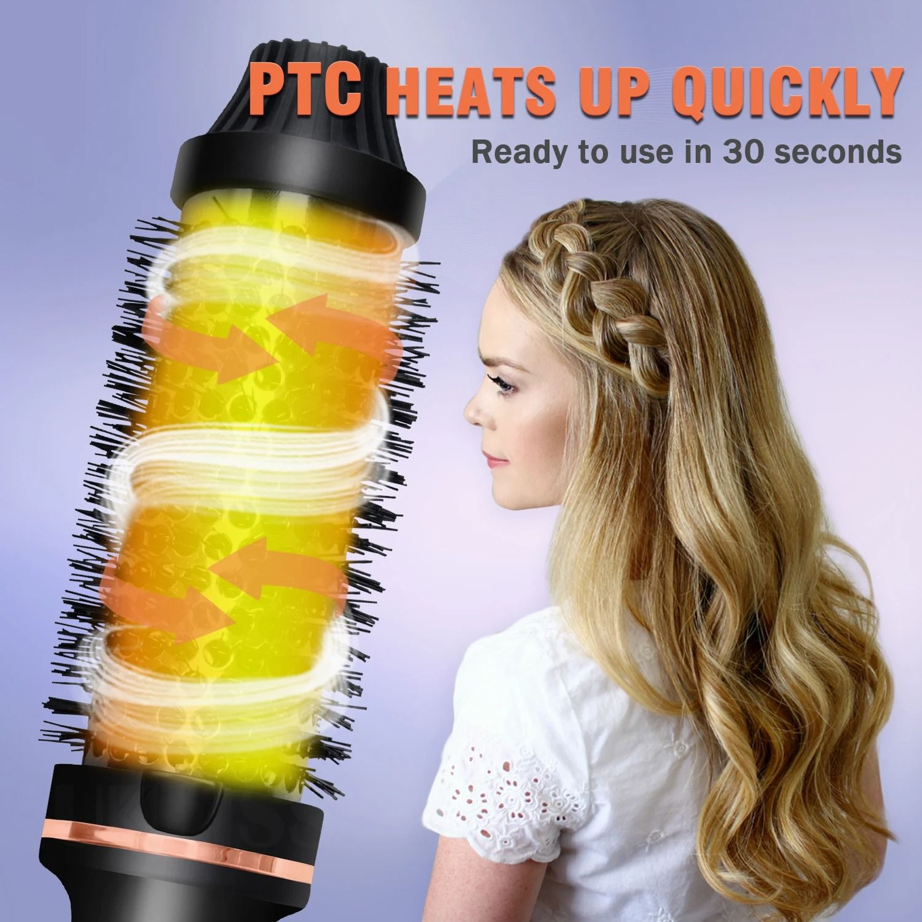 Hair Curler Rotating Brush Heat Hair Straightener Hot Comb Round Brush 4