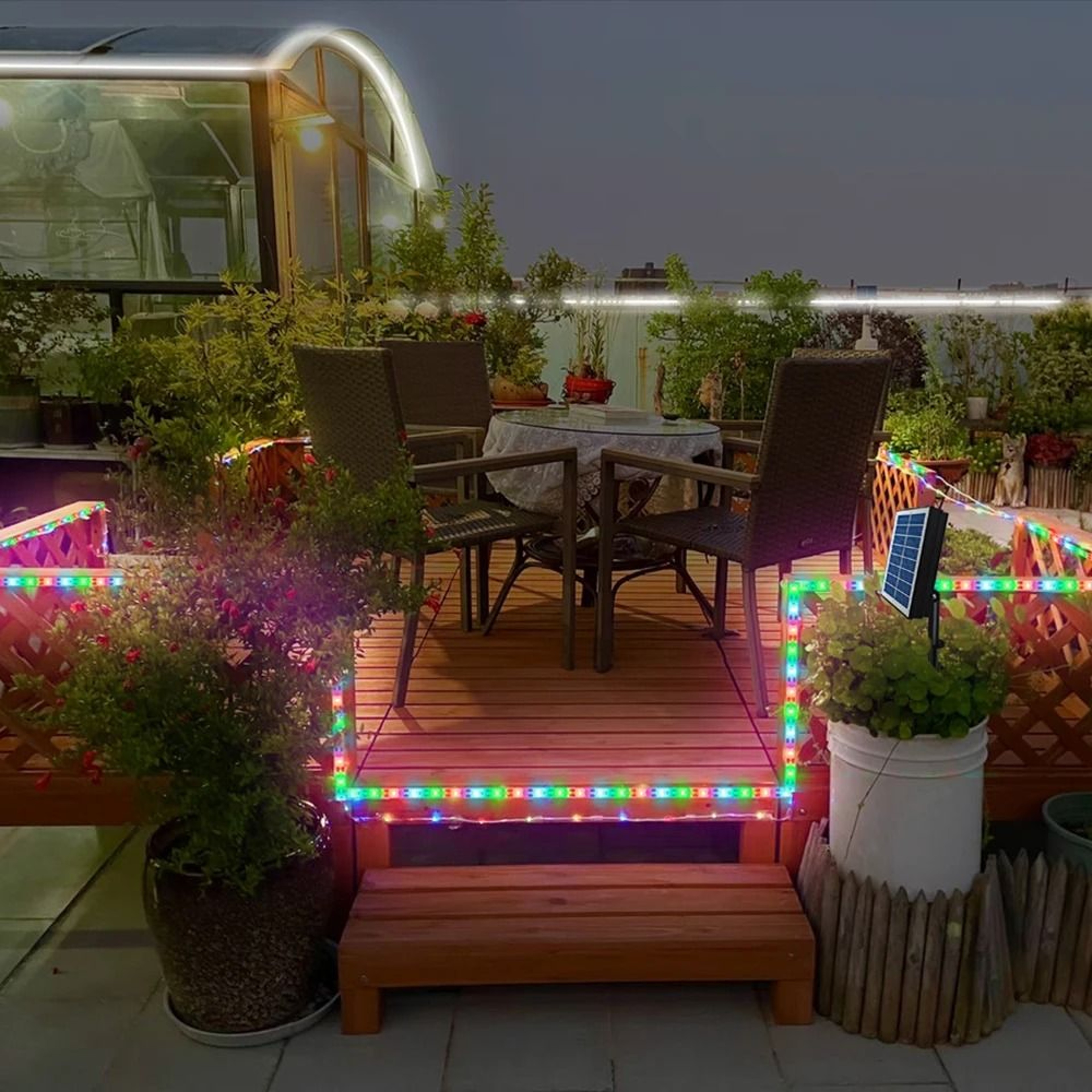 5050 RGB Solar Strip Outdoor LED Color Decorative String Light For Garden And Home 5