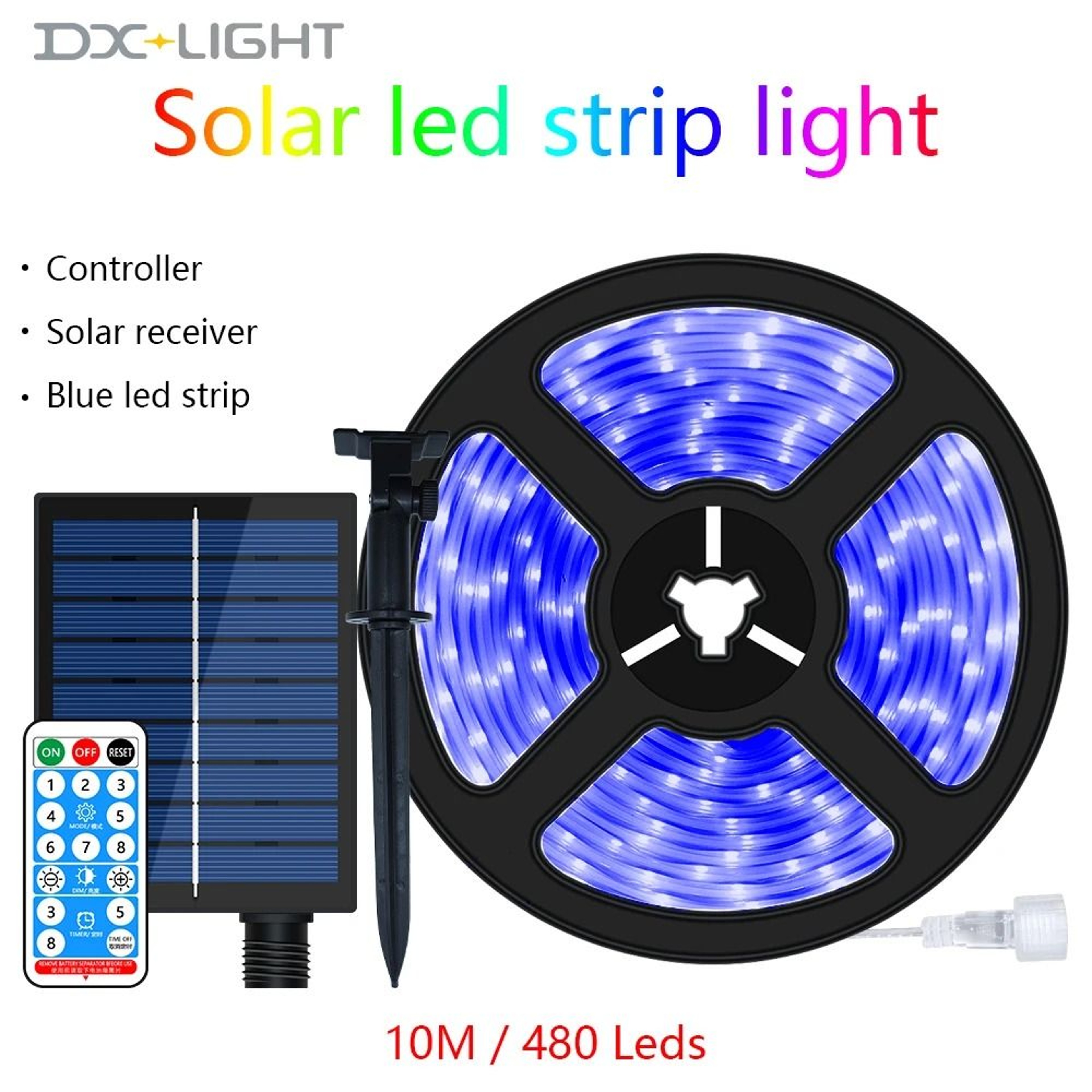 5050 RGB Solar Strip Outdoor LED Color Decorative String Light For Garden And Home 14