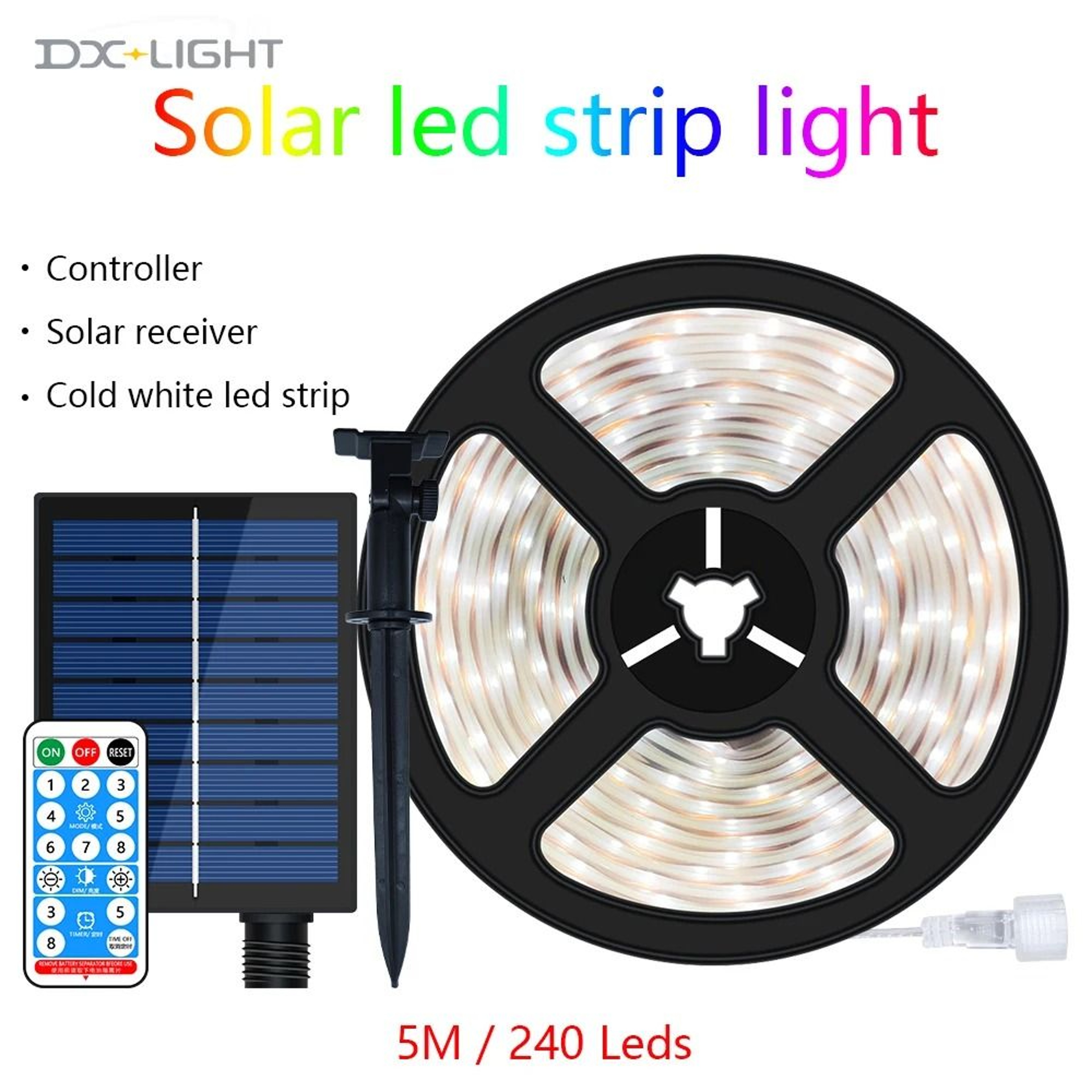 5050 RGB Solar Strip Outdoor LED Color Decorative String Light For Garden And Home 16