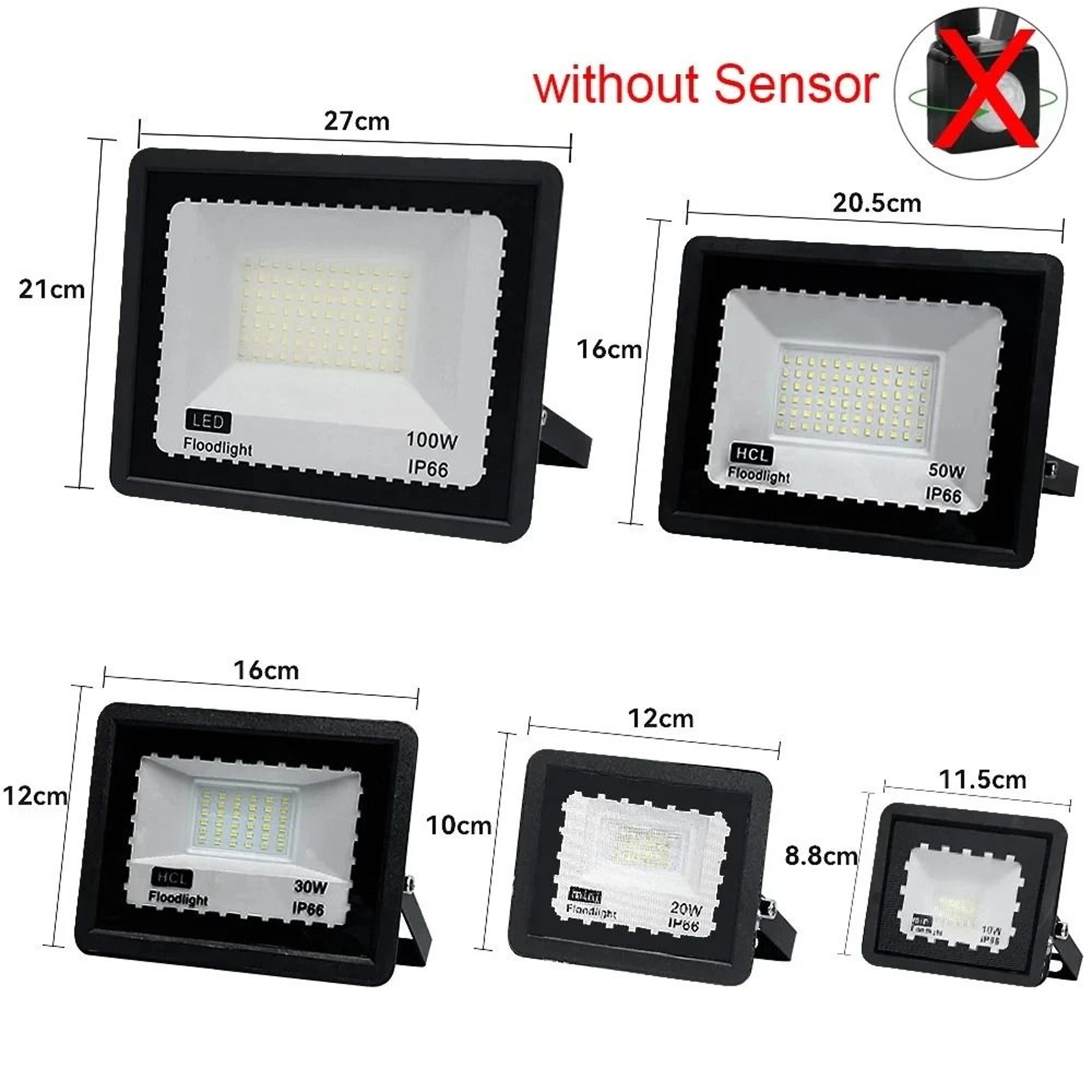LED Outdoor Floodlight With Or Without Motion Sensor Waterproof Garden Wall Light 6