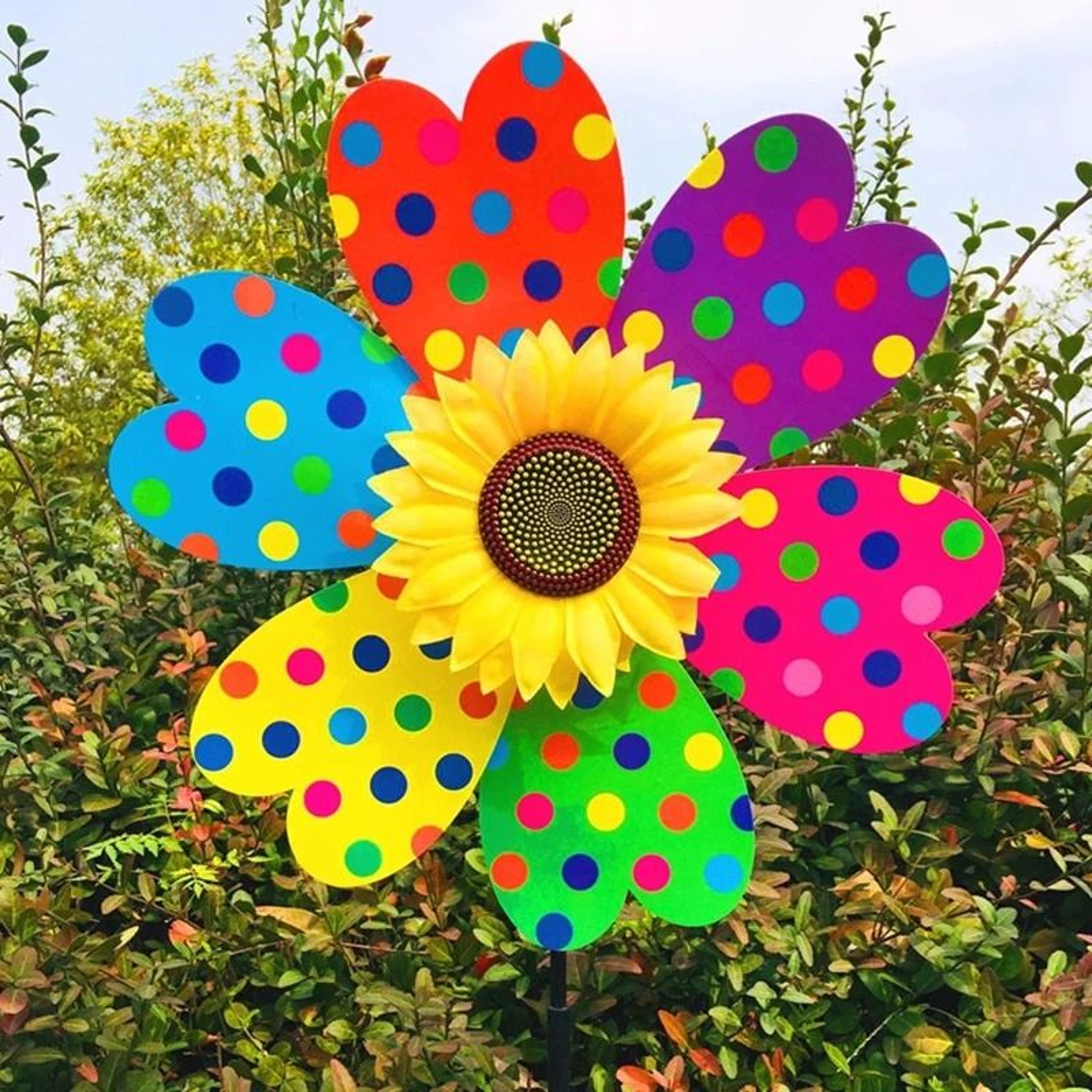 Colorful Sunflower Windmill Pinwheel Garden Spinner 8