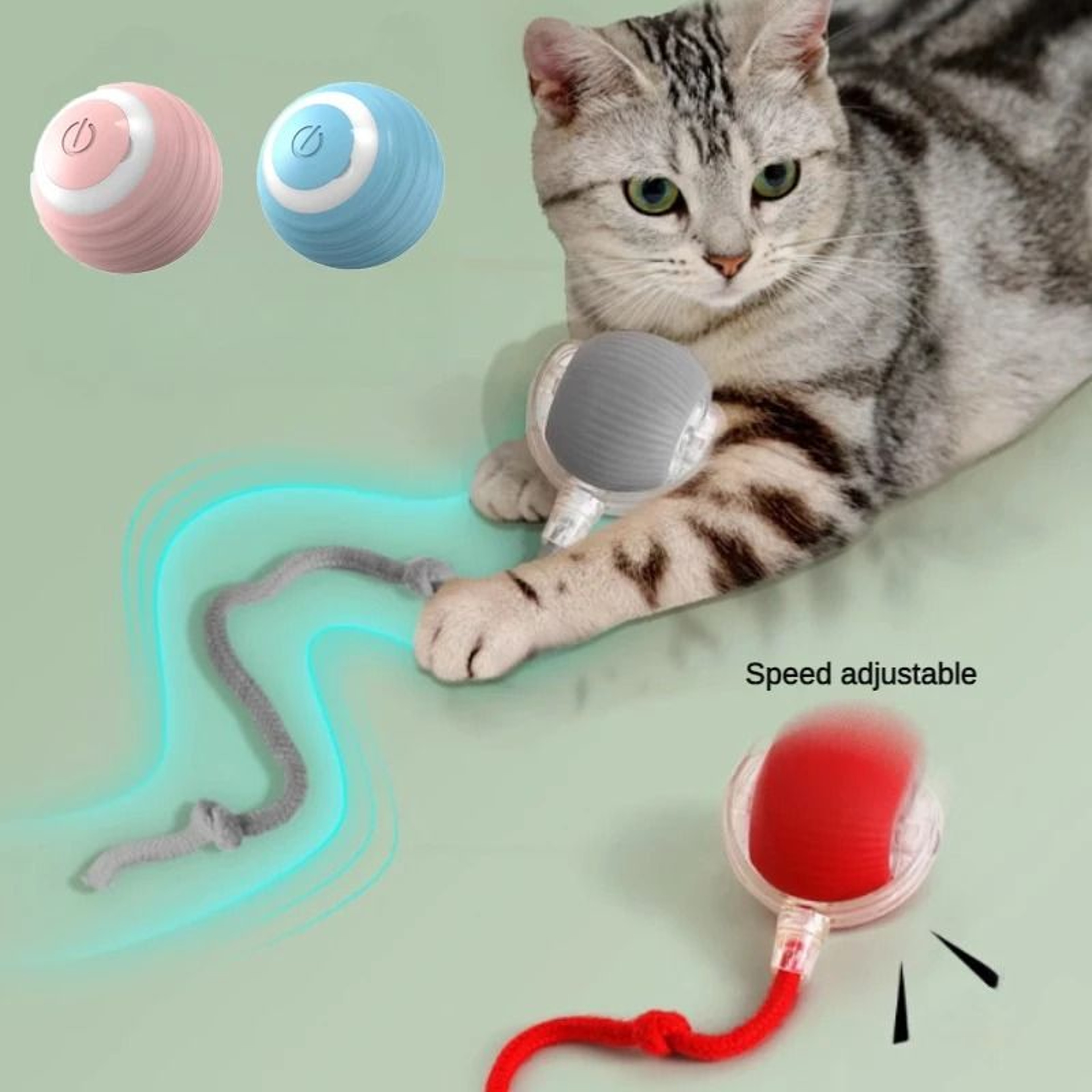 Electric Cat Ball Toy With Automatic Rolling And Teaser Movement 0