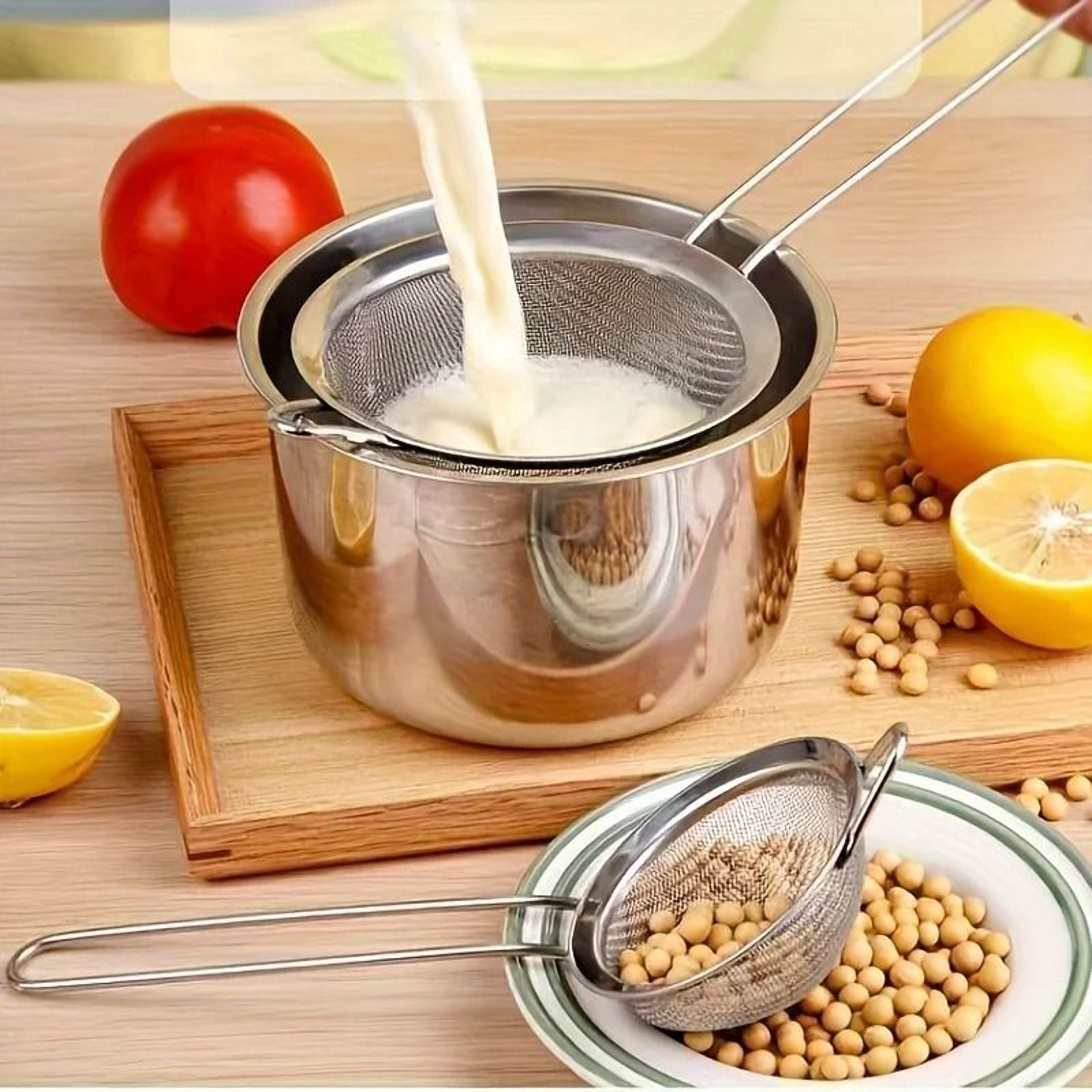 Stainless Steel Strainer Set For Kitchen Filtering And Baking Prep 2