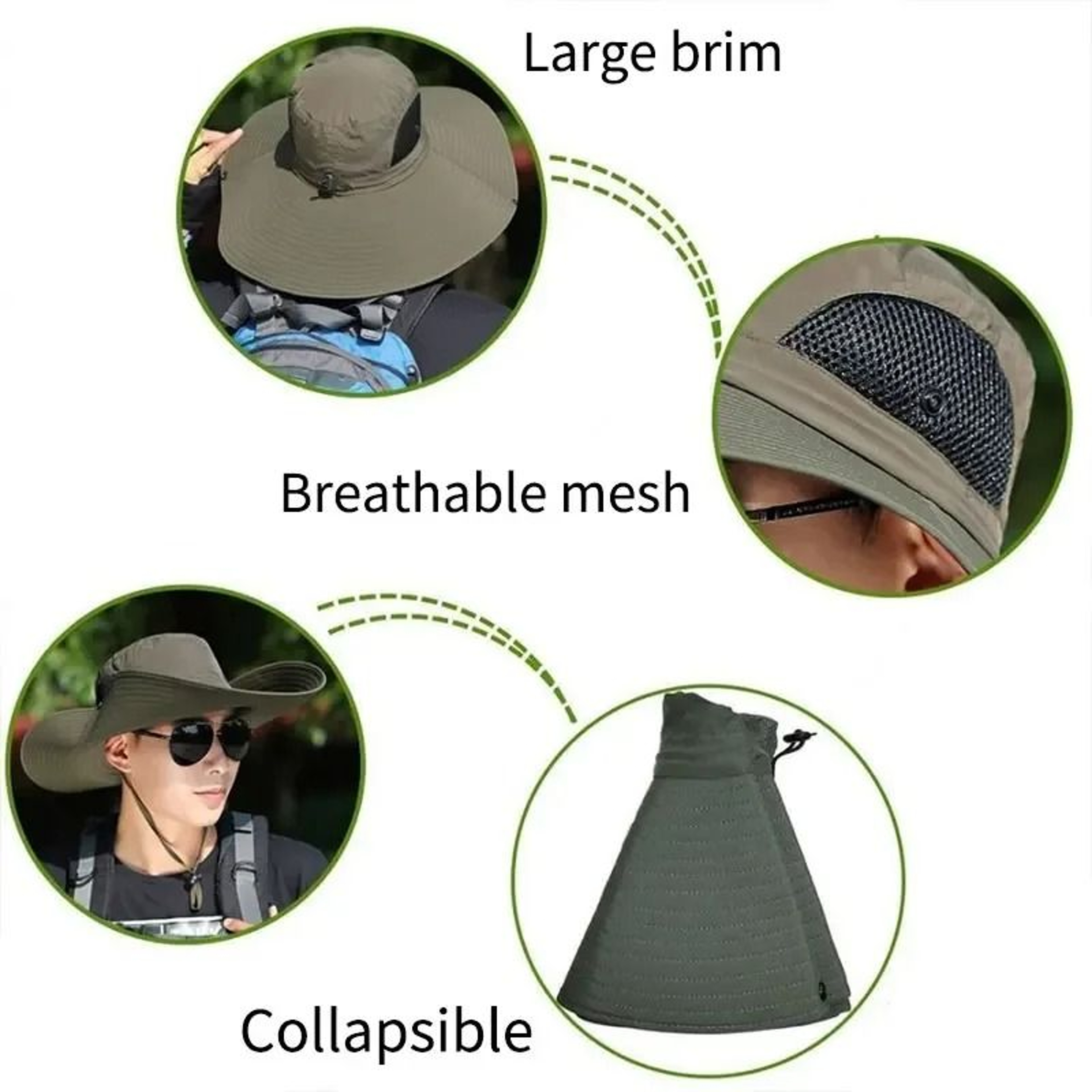 Extra Wide Brim Sun Protection Hat For Men And Women With Breathable Mesh 5