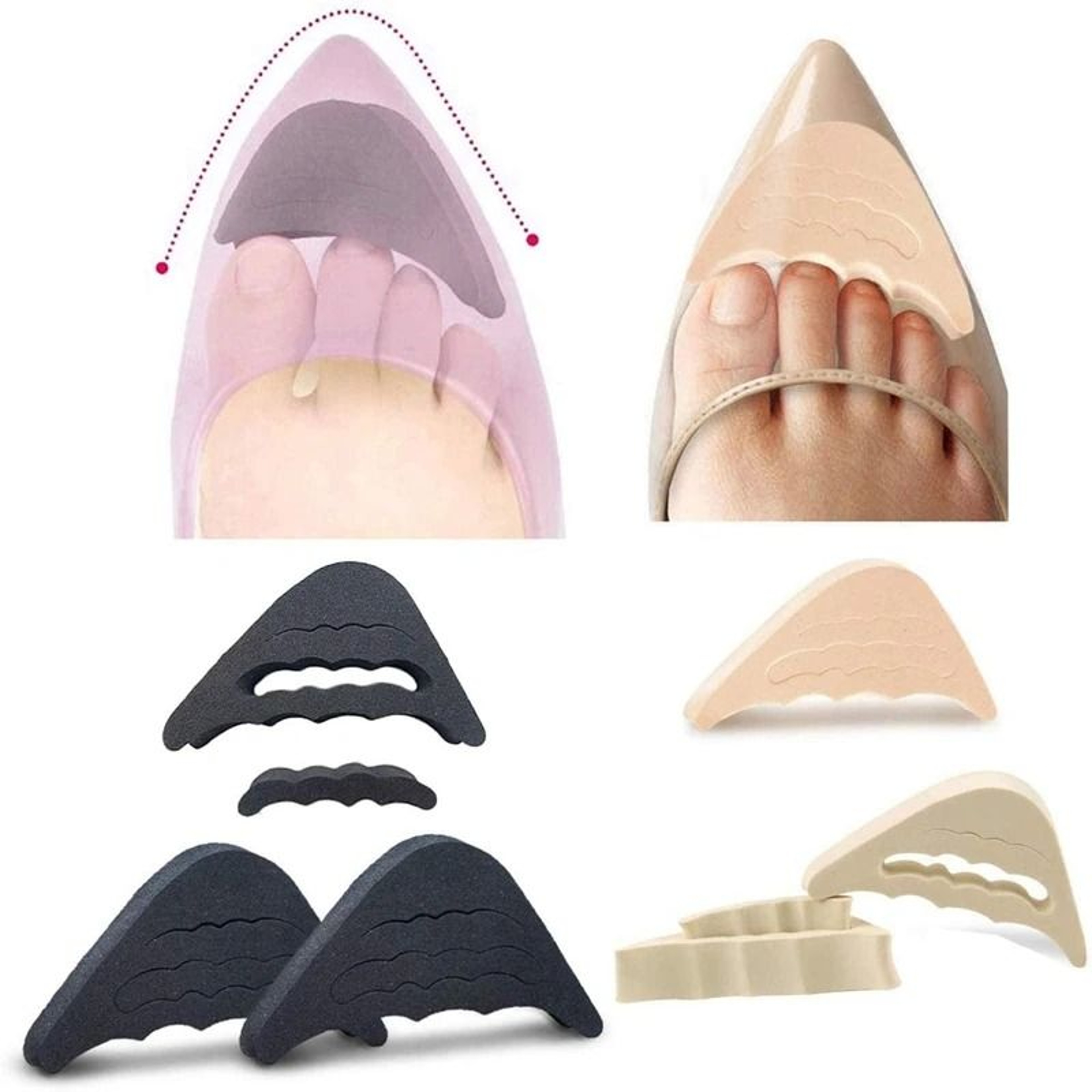 Soft Toe Plug Half Insole Reusable Shoe Filler Adjustable Foot Padding Inserts 0
