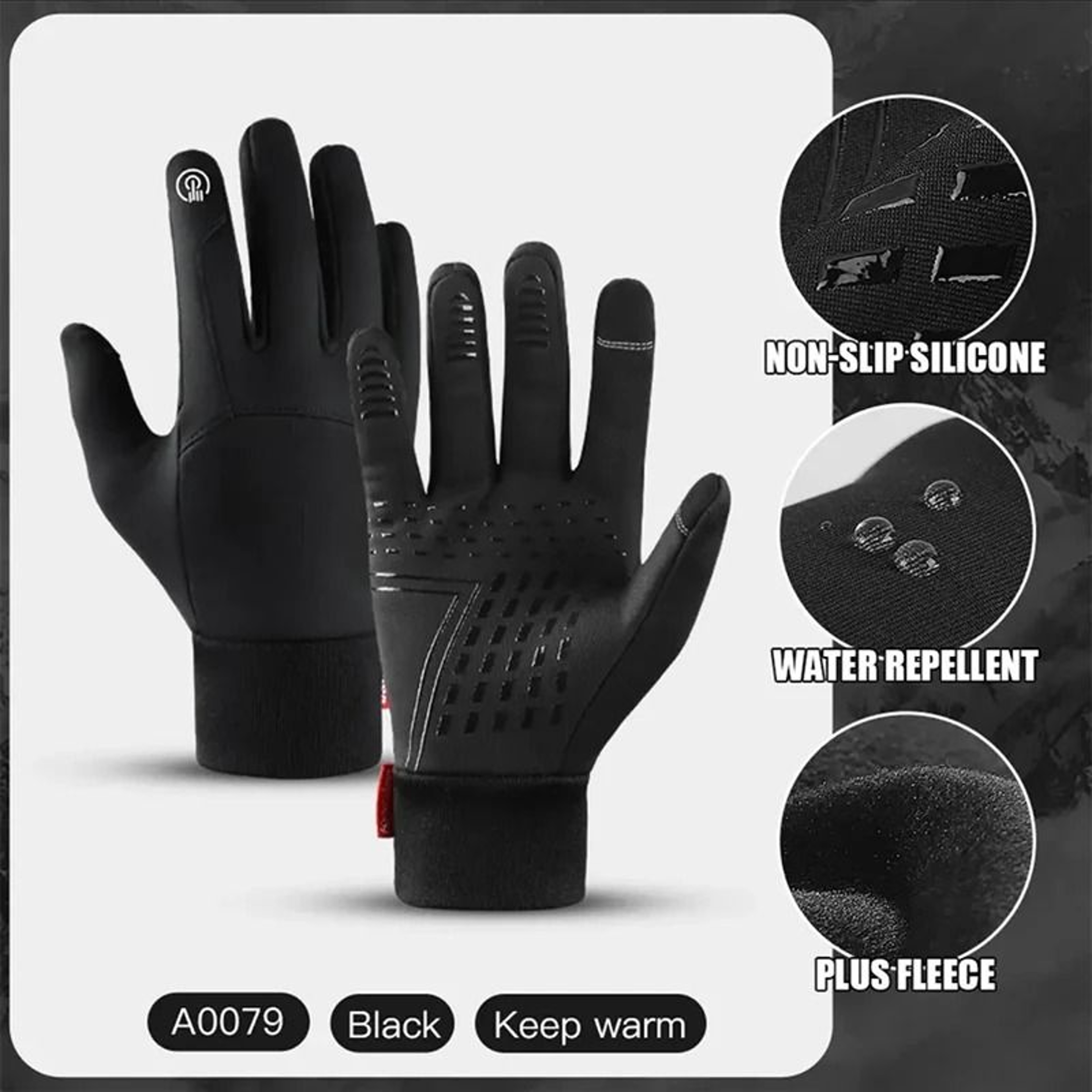 Winter Cycling Gloves Warm Touch Screen Non Slip Outdoor Sports Gloves For Men 6