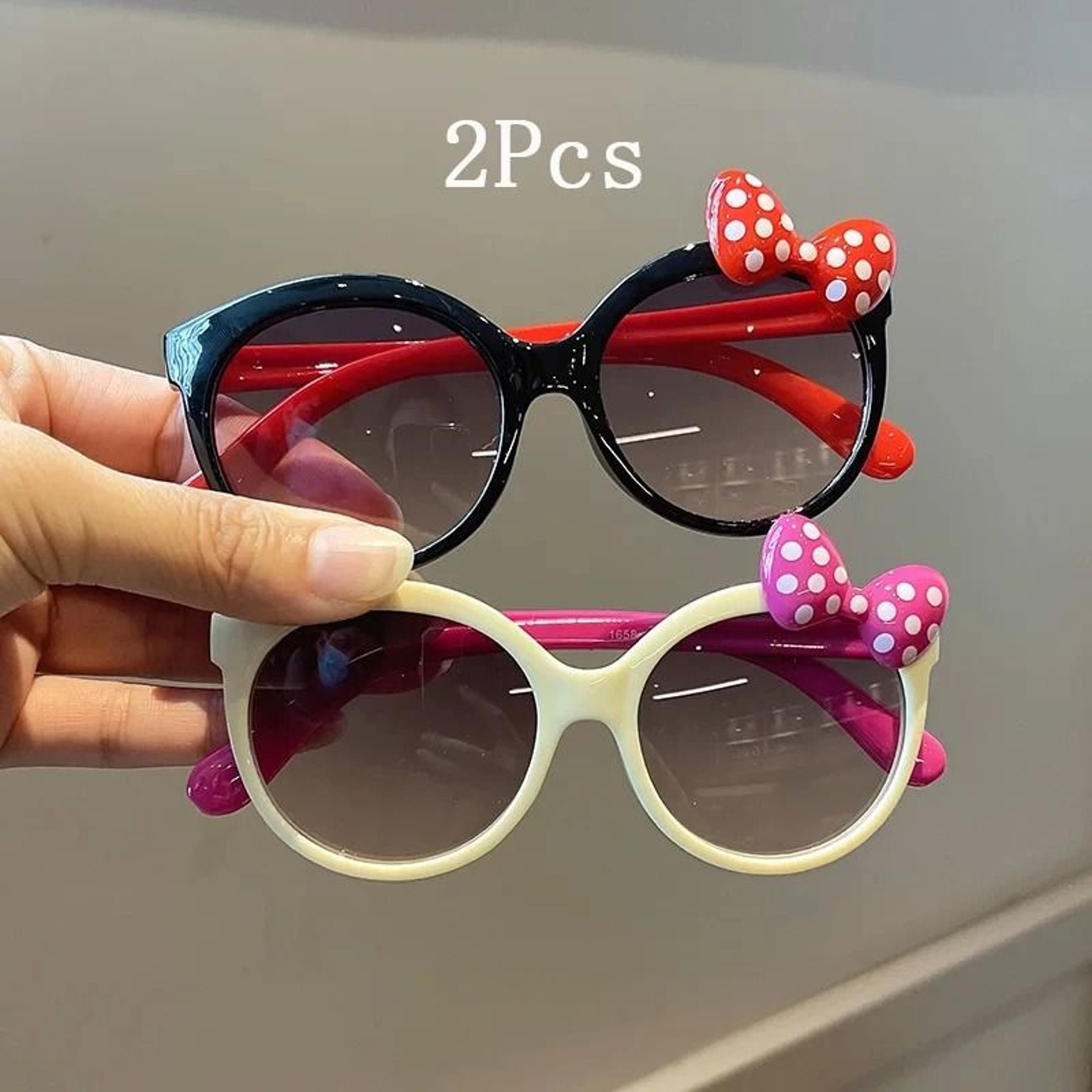 Kids Bow Decor Big Frame Sunglasses Outdoor Party Vacation Travel Glasses 10