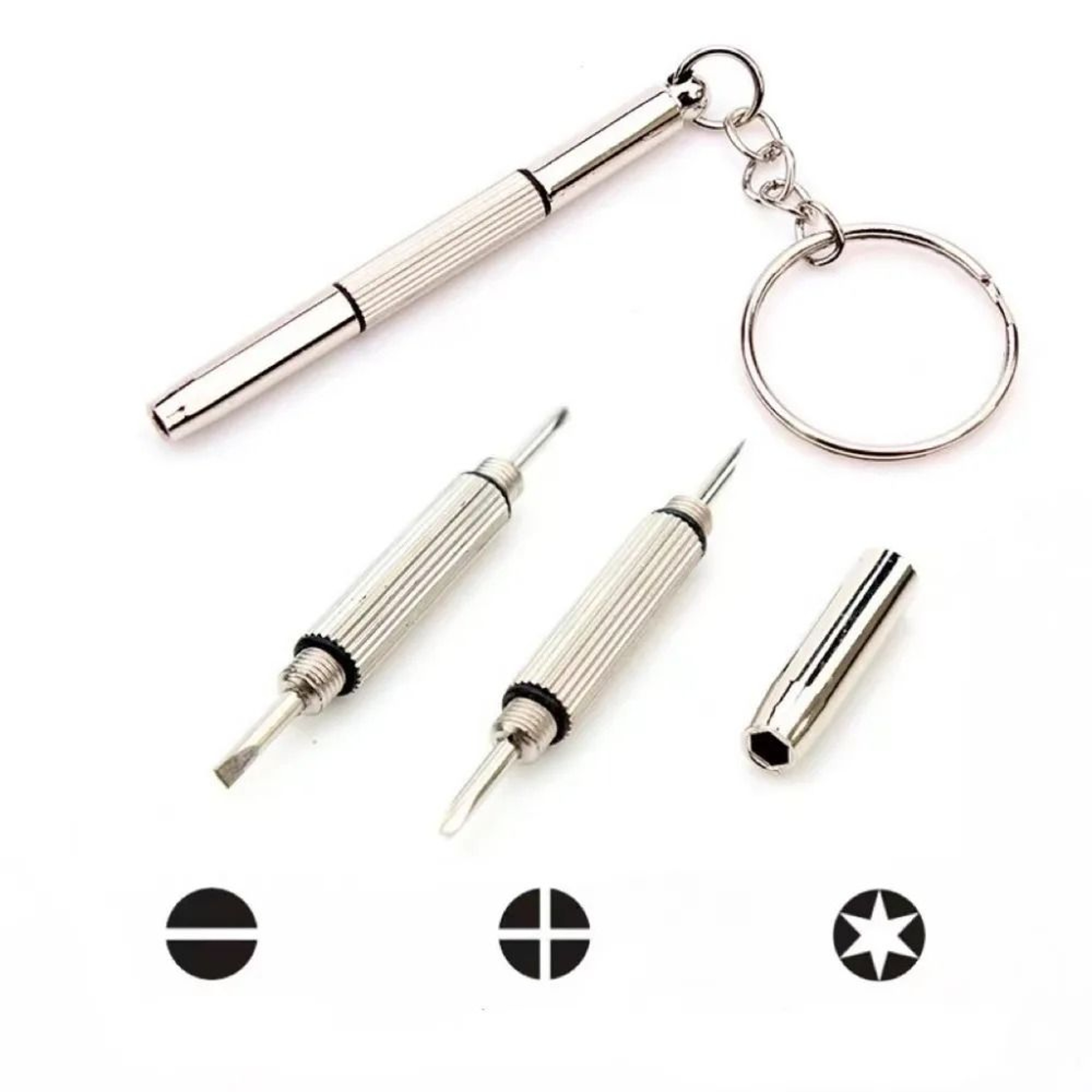 Steel Glasses Screwdriver Keychain Portable Precision Eyeglass And Watch Repair Tool 2