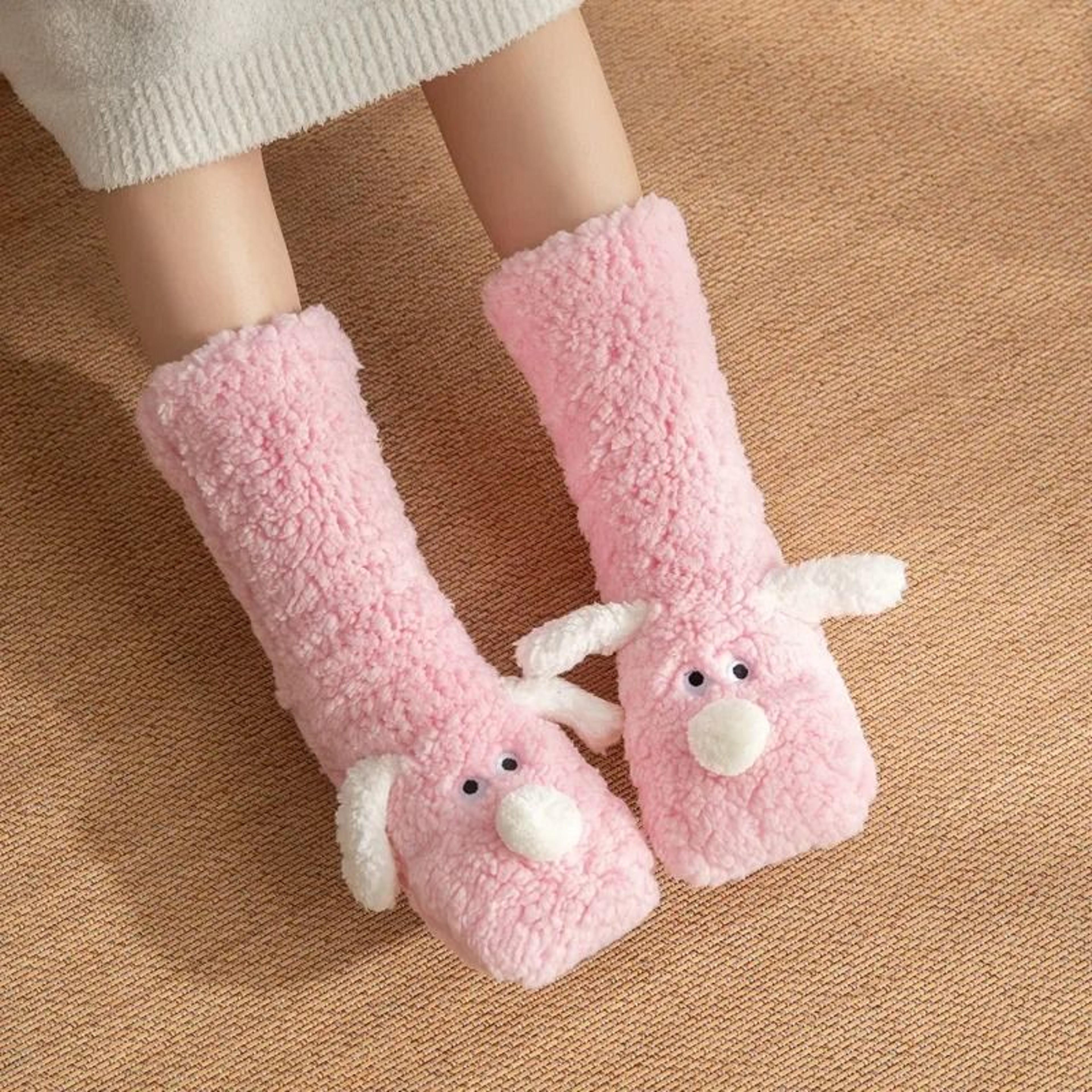 Kawaii Winter Sleeping Socks Soft Cozy Home Socks For Adults 2
