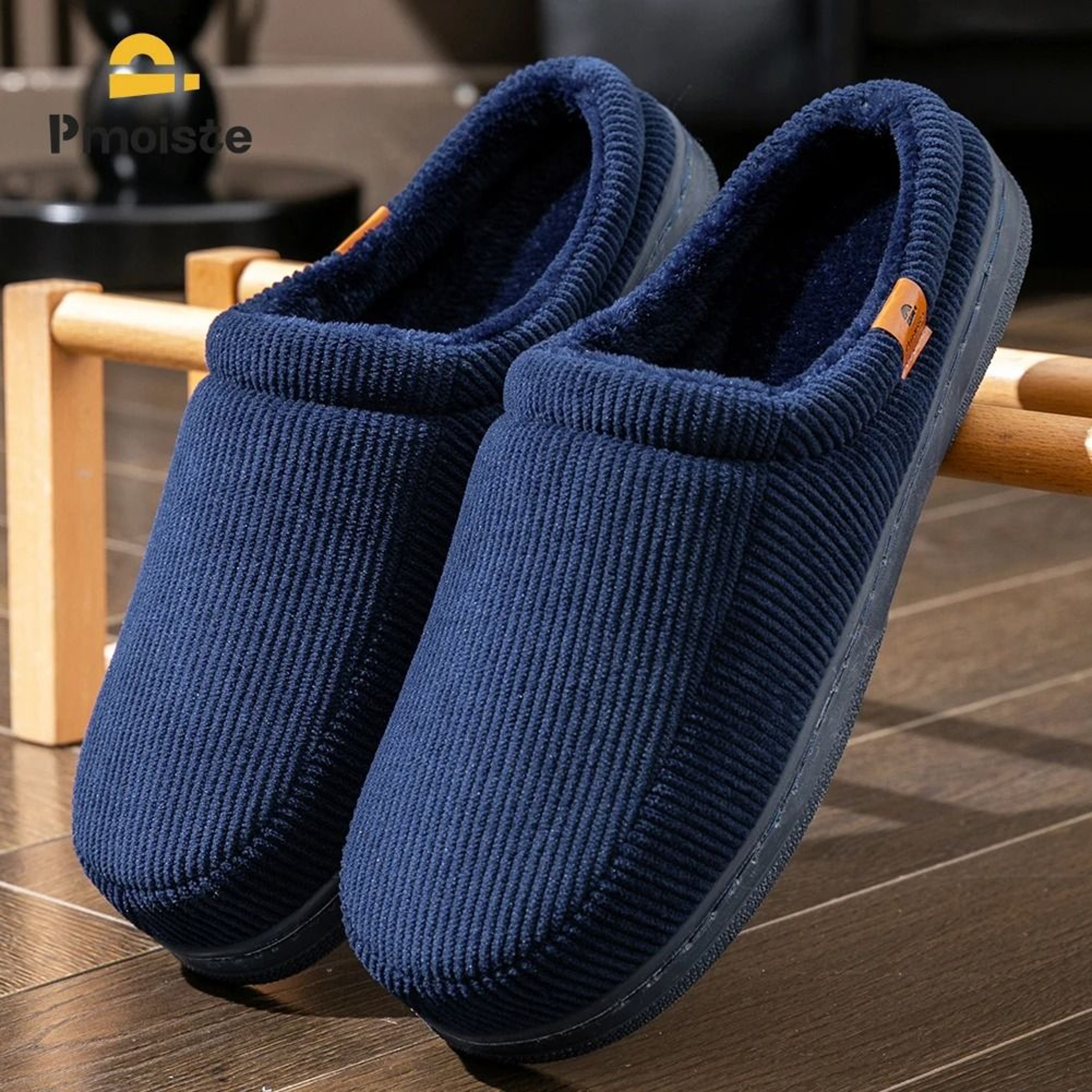 Warm Slippers For Men Memory Foam Non Slip Corduroy House Shoes 6