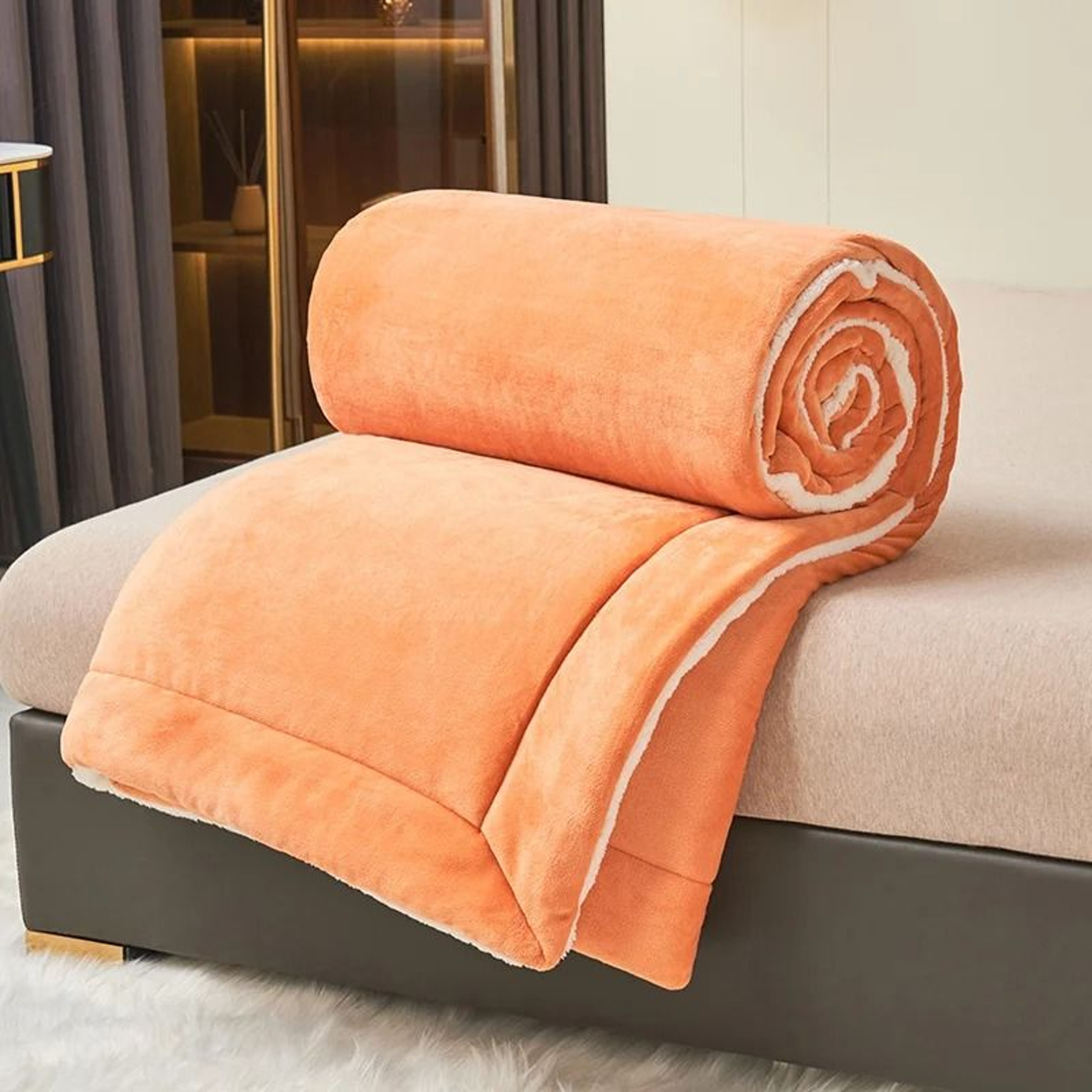 Super Soft Imitation Lambswool Blanket Autumn Winter Double Queen Blanket 3