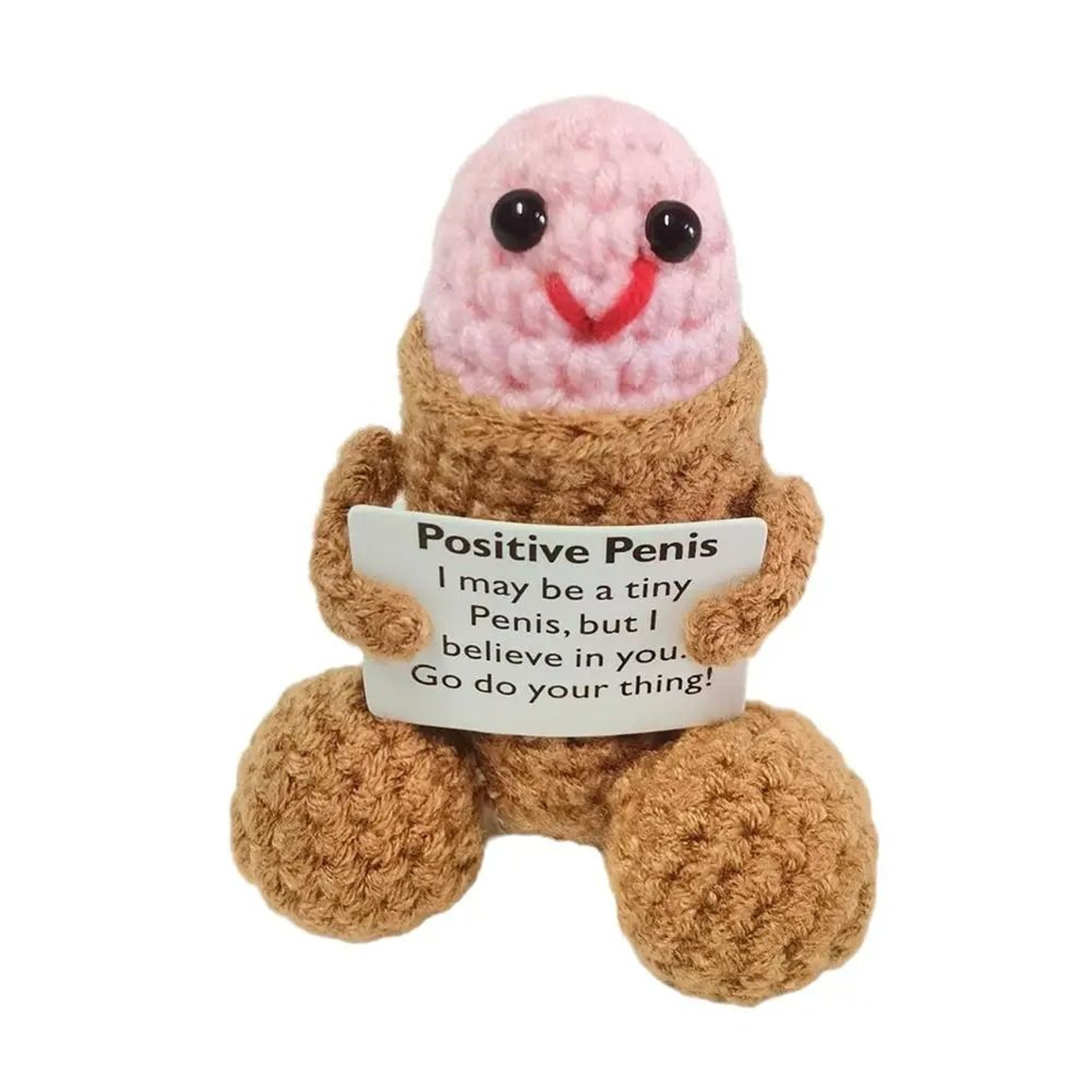 Handmade Crochet Encouragement Doll Funny Wool Plush Toy 2