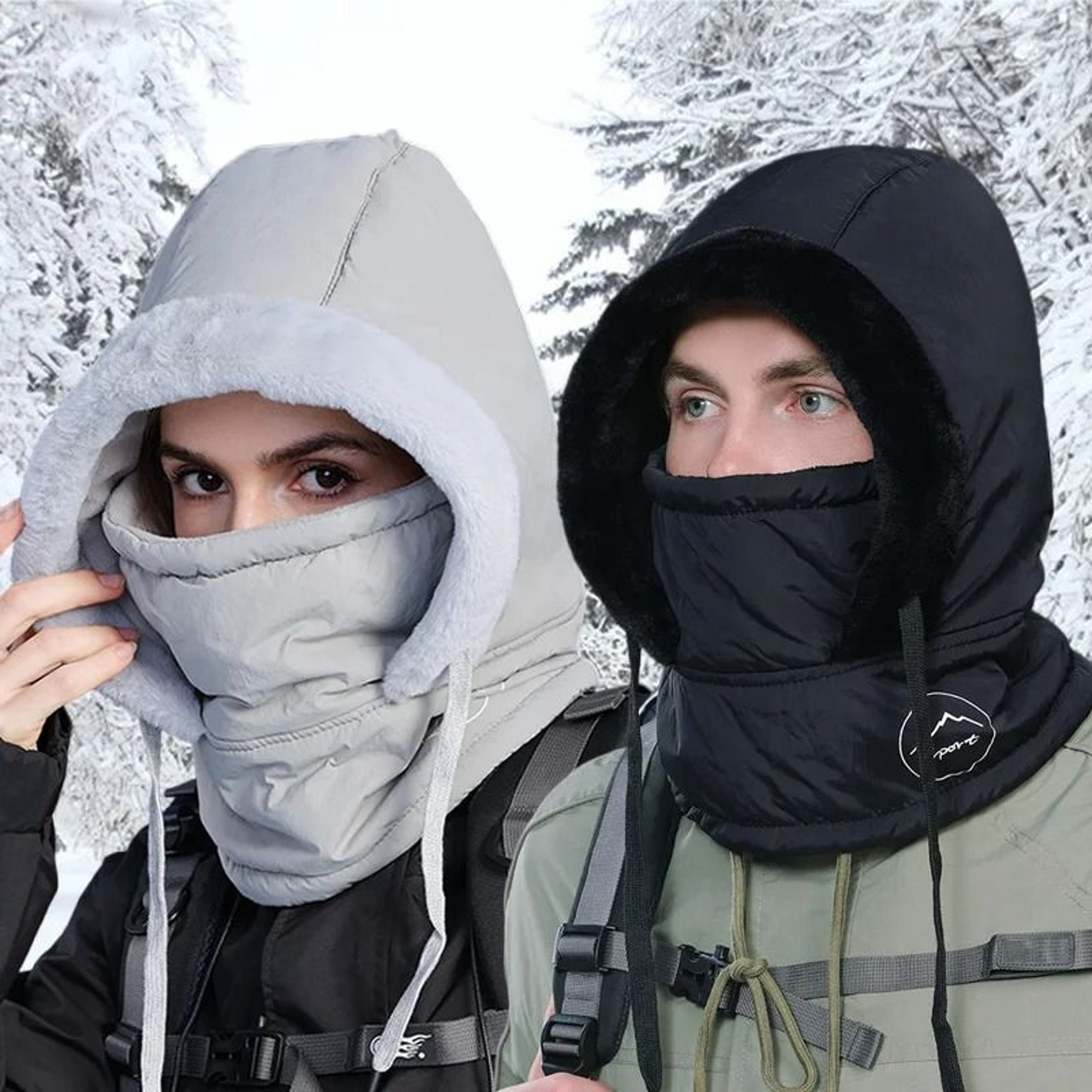 Unisex Plush Balaclava Hat Winter Warm Knitted Neck Scarf With Face Mask 2