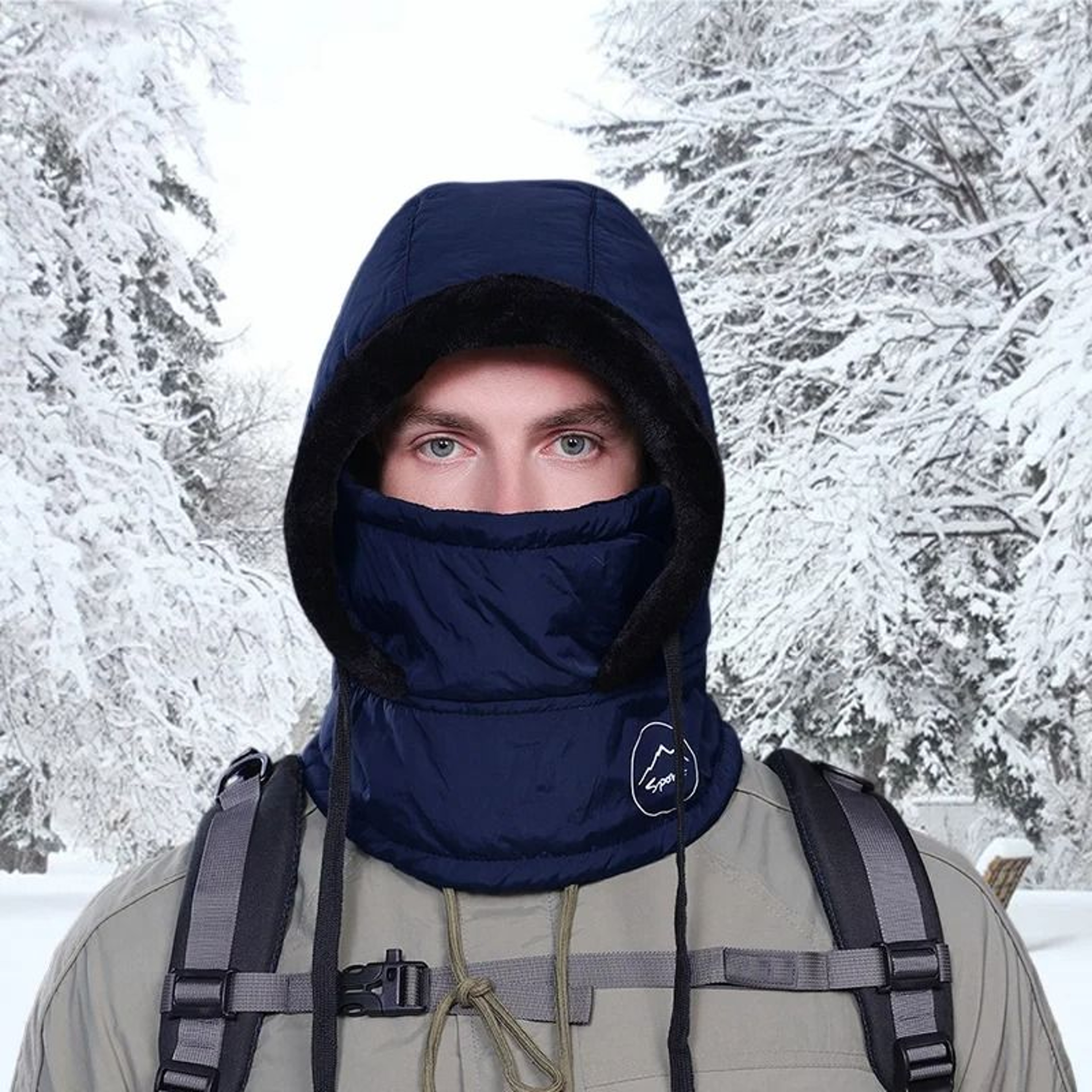 Unisex Plush Balaclava Hat Winter Warm Knitted Neck Scarf With Face Mask 3