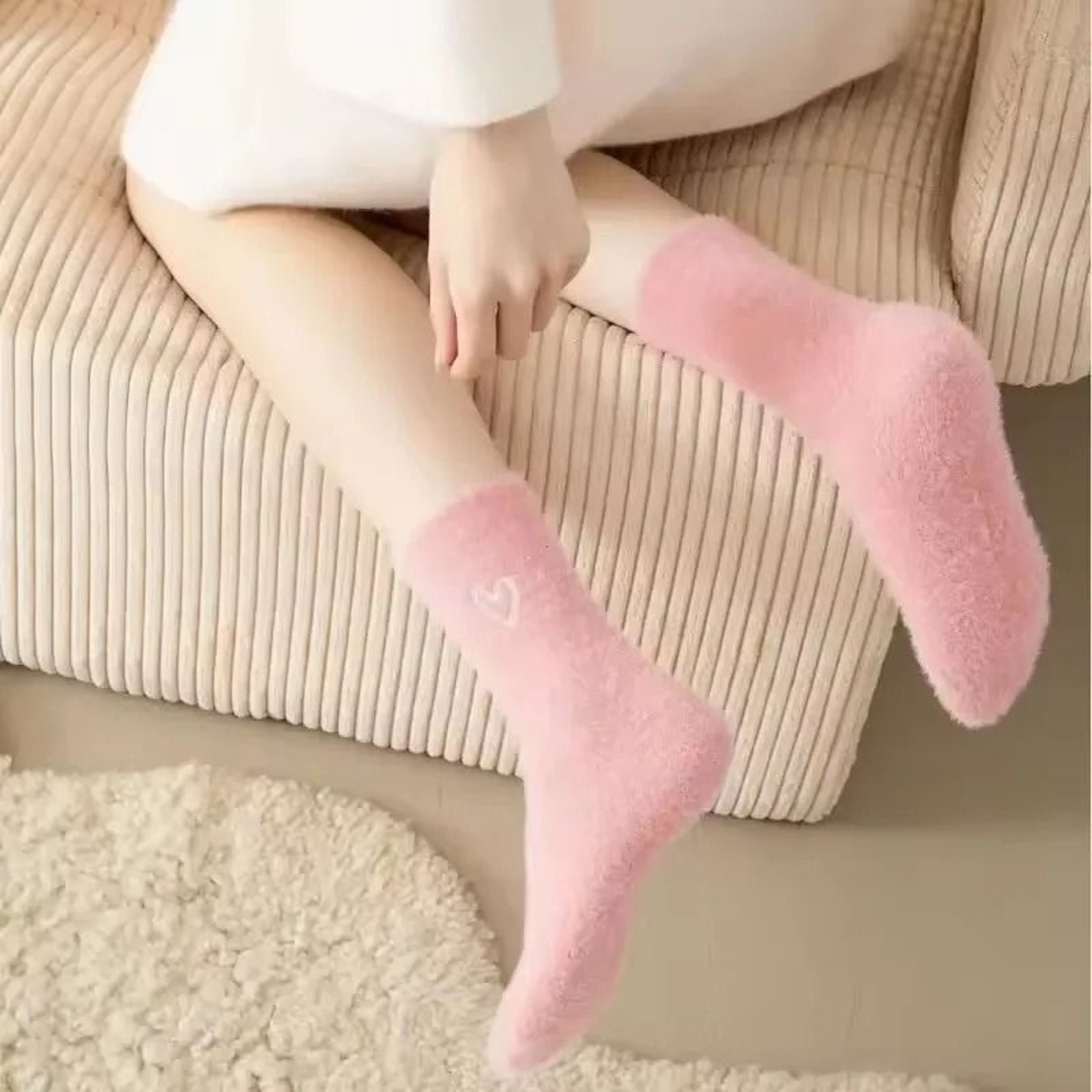 Womens Thickened Mink Fur Socks 5Pair Set Warm Plush Home Sleepwear 1