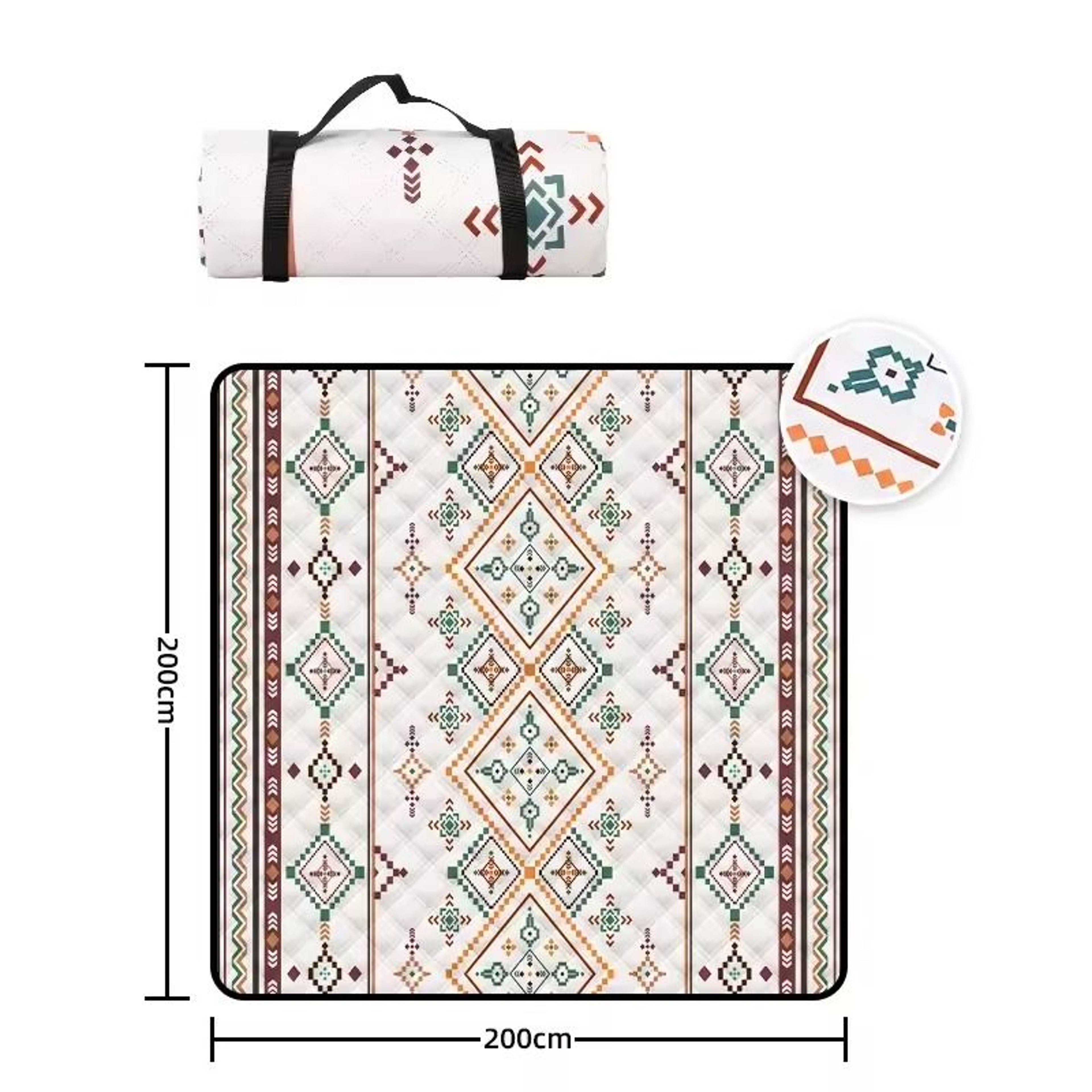 Large Waterproof Picnic Blanket Outdoor Beach Mat With Carry Handle 4