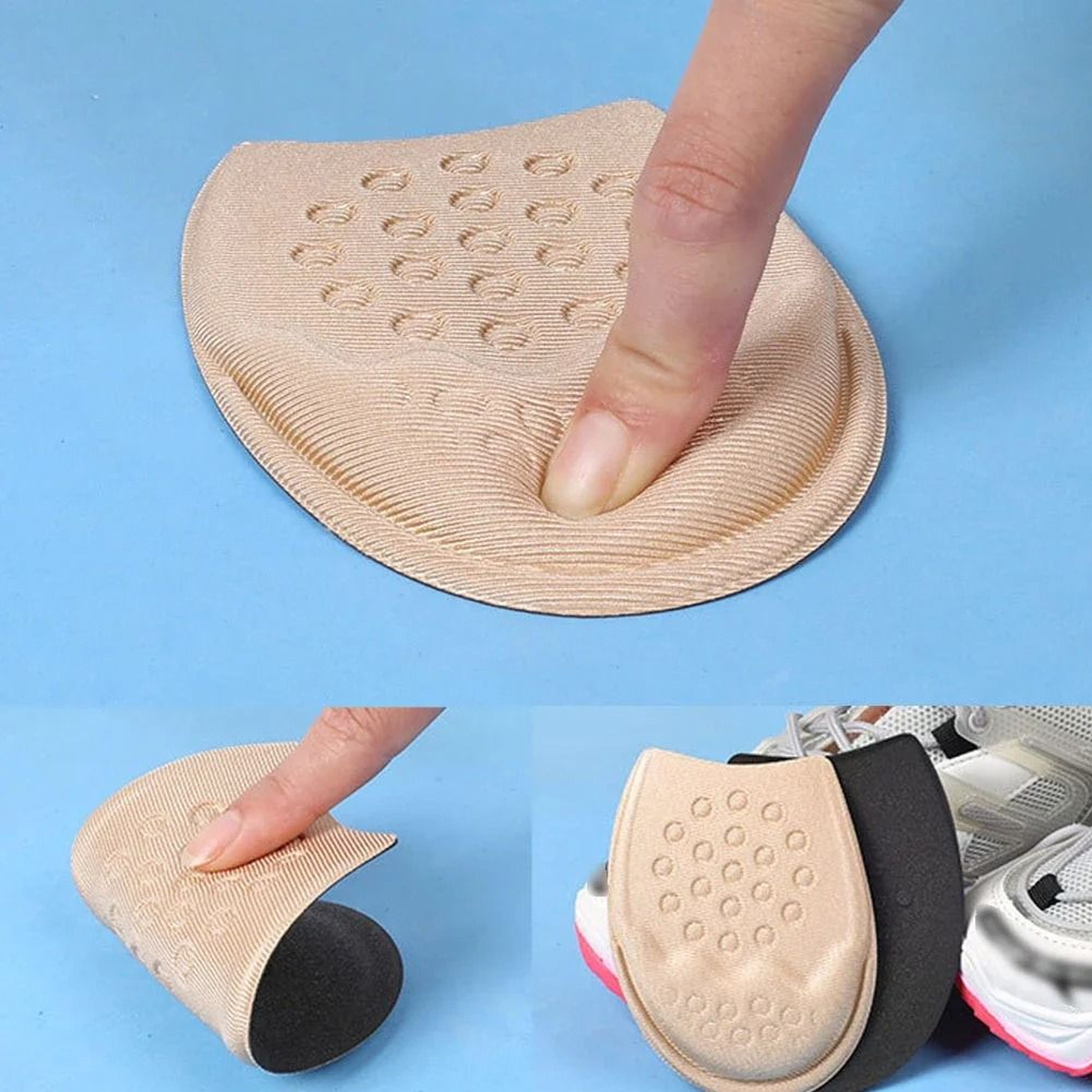 Half Insoles Forefoot Cushion Pads For Pain Relief And Shoe Size Adjustment 1