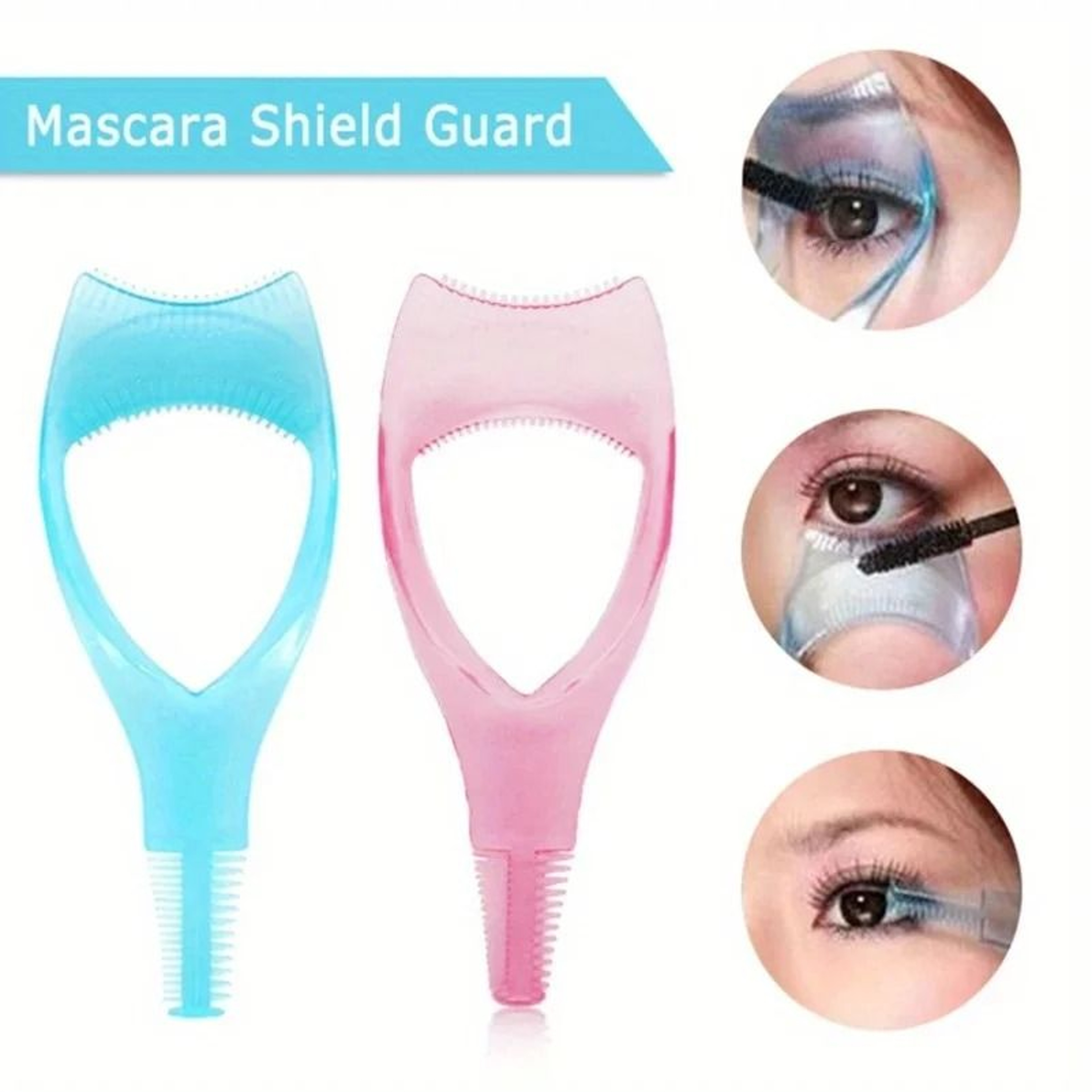 Mascara Applicator Template With Eyelash Curler Guard And Eyeliner Holder 2