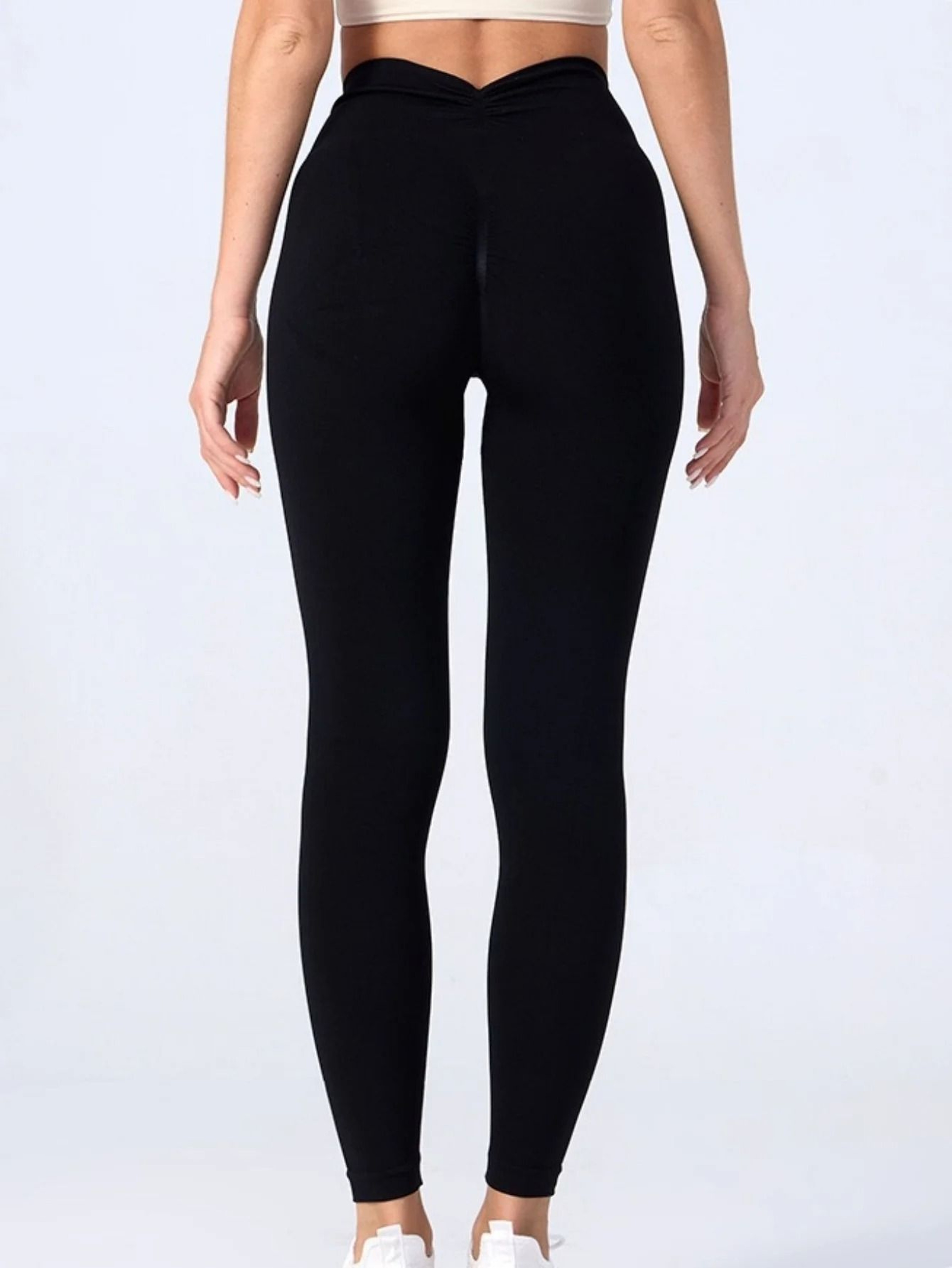 Seamless High Waist V Fold Fitness Pants For Peach Lift Shape 11