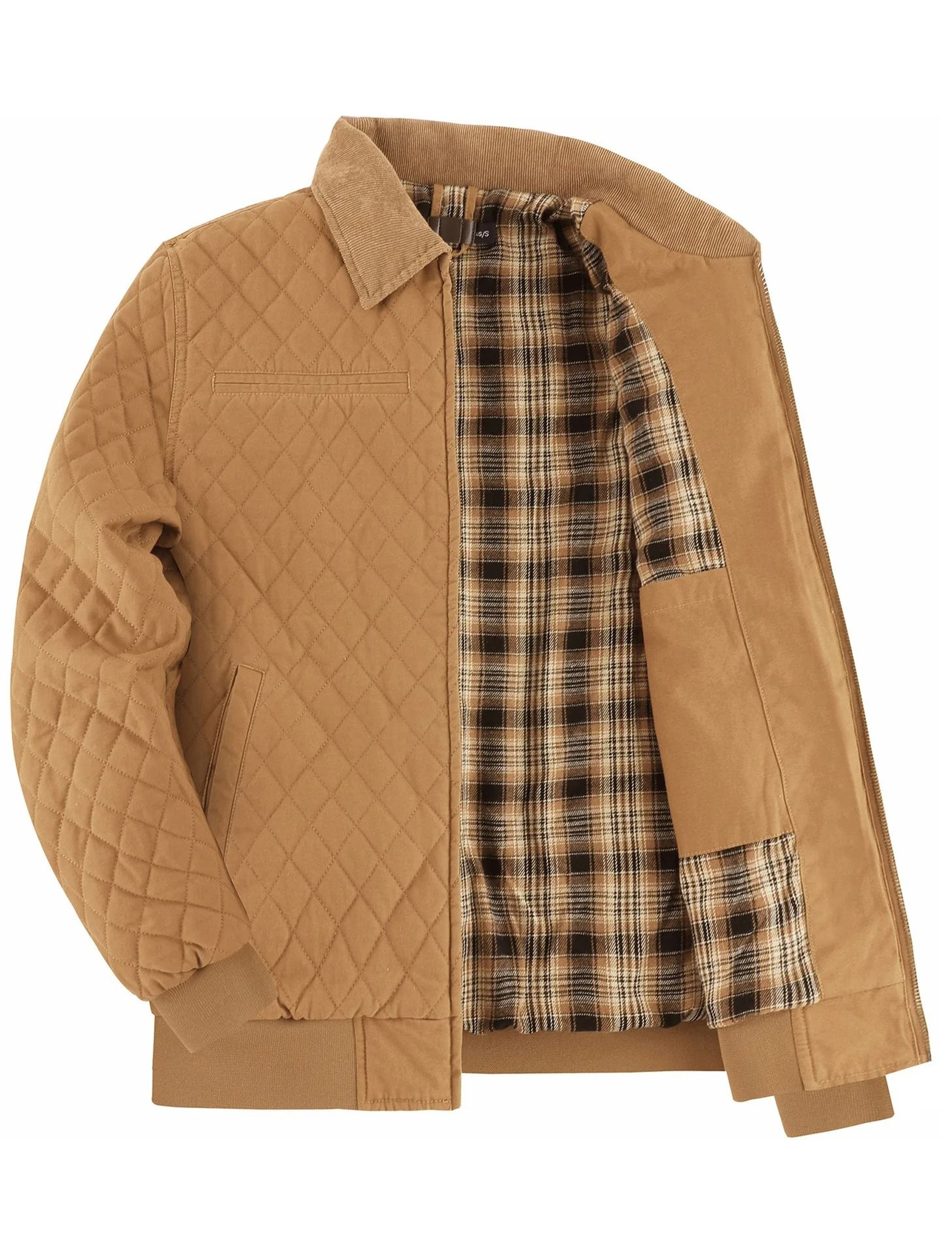 Men Winter Thick Cotton Zip Jacket With Warm Flannel Lining 6
